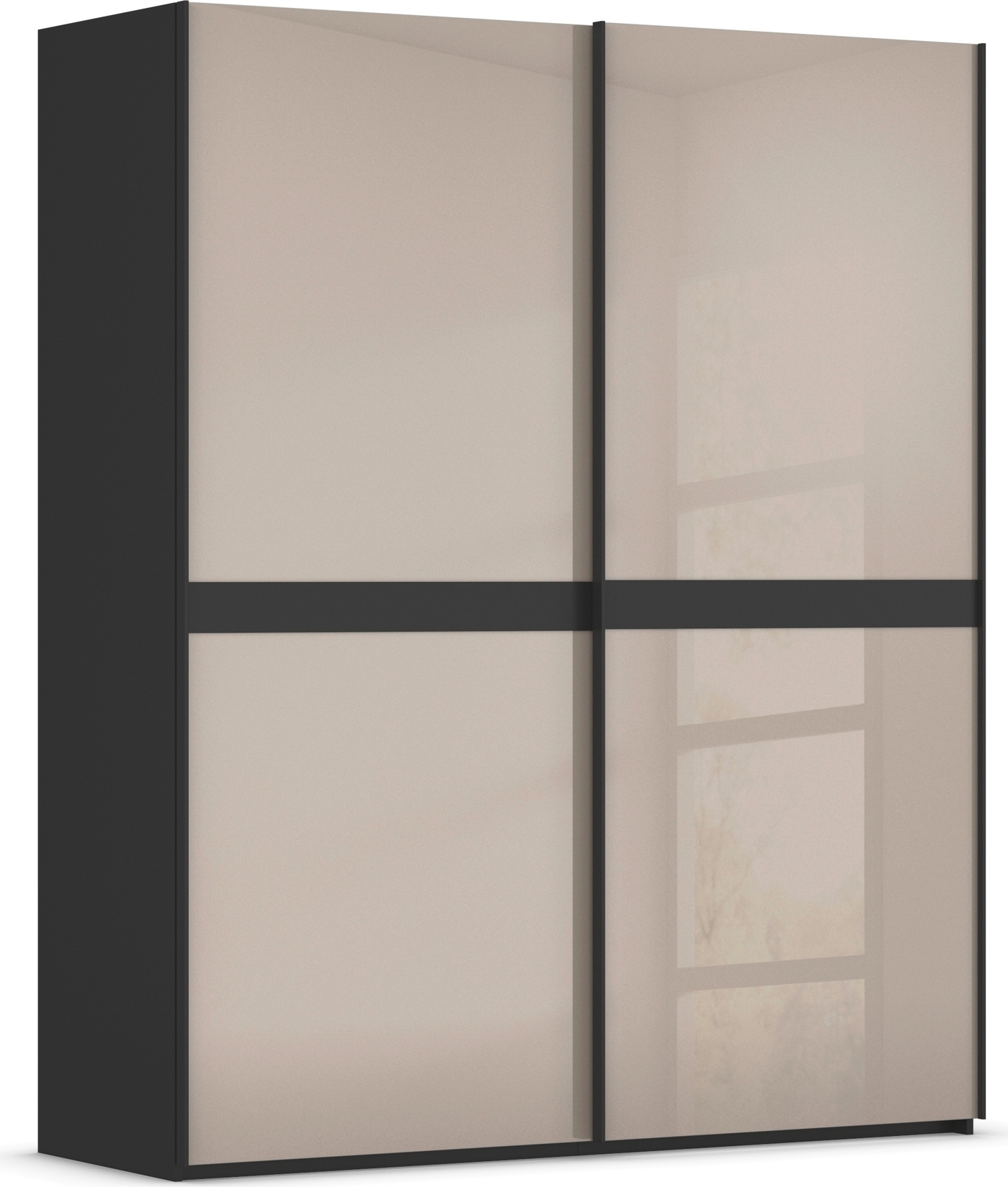 rauch "Kleiderschrank Schrank Garderobe Schlafzimmerschrank SCALE-LINE" edle Optik mit Bauchbinde in Korpusfarbe mit Glasfront MADE IN GERMANY
