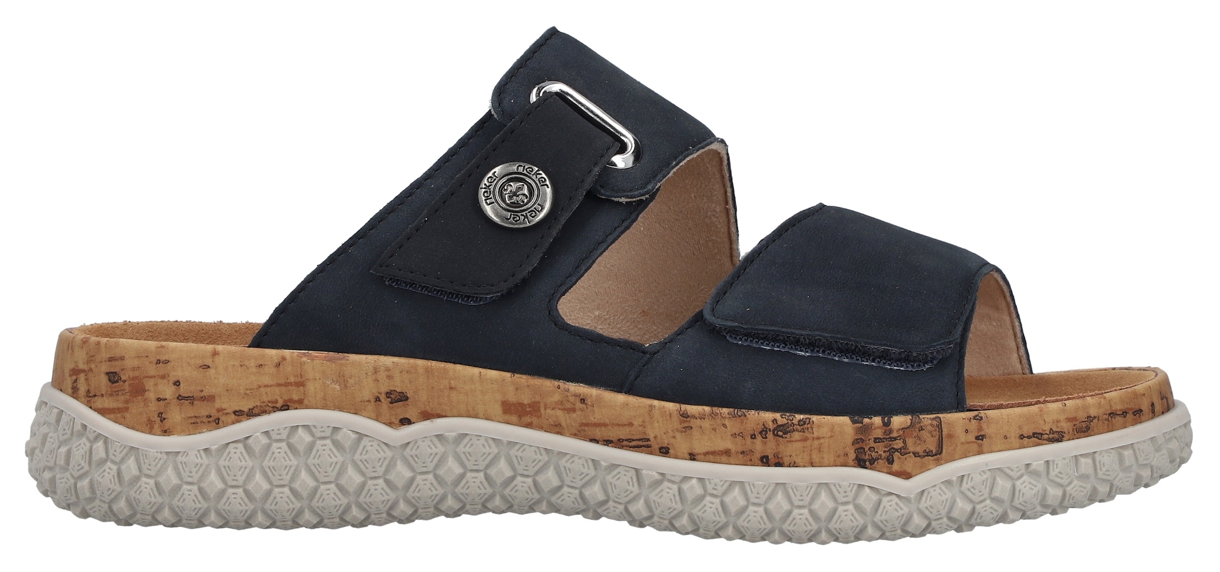 Rieker Pantolette  Sommerschuh, Schlupfschuh, Hausschuh mit Klettriemchen