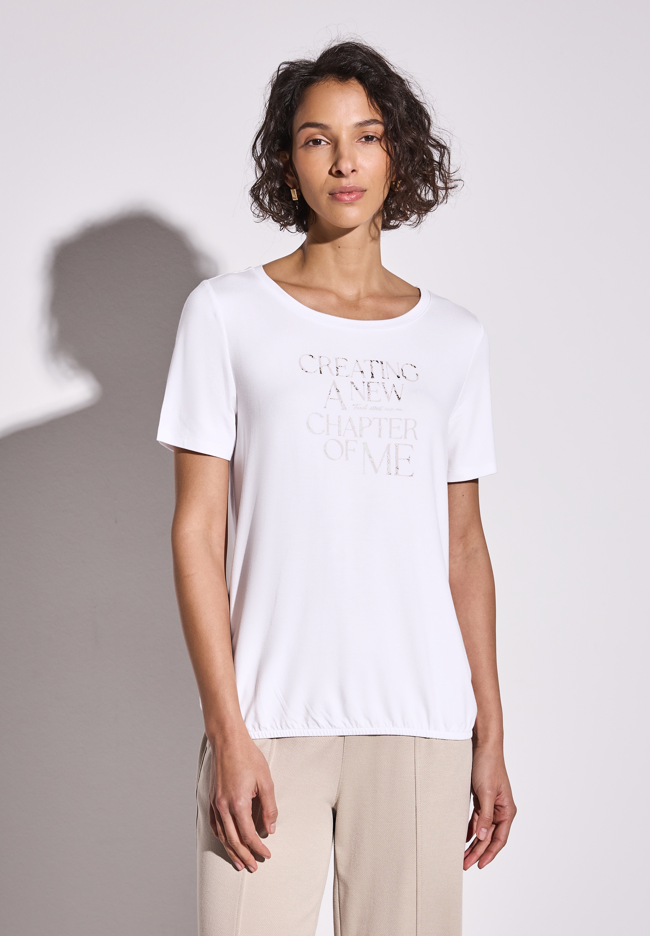 STREET ONE T-Shirt mit Elastiksaum günstig online kaufen