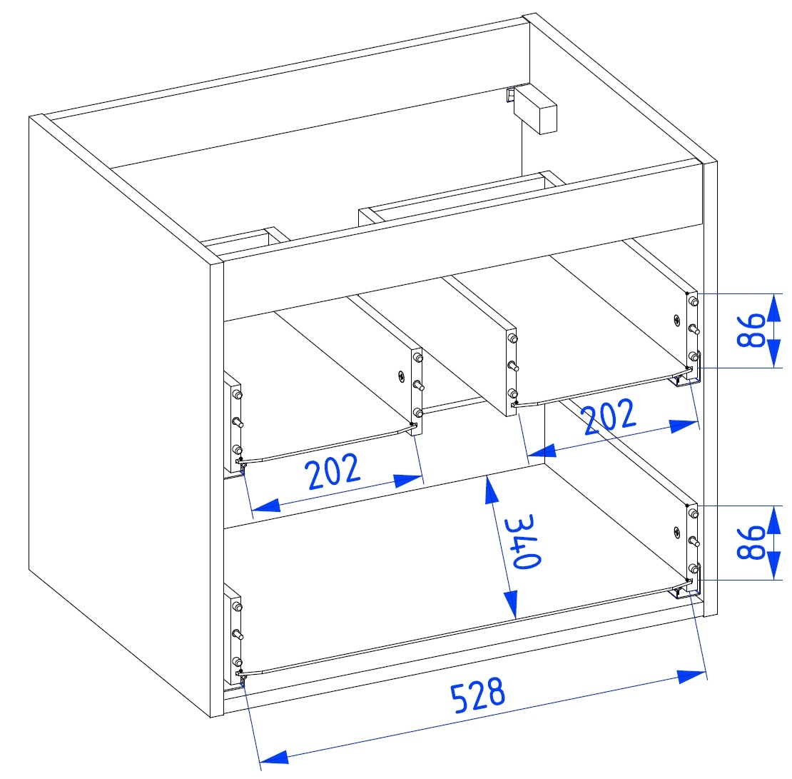 welltime Waschtisch »HARMONY mit Waschbecken, Breite 60 oder 80cm, modernes Design« Schrank mit 2 Schubladen, Soft-Close-Function, Paneeloptik