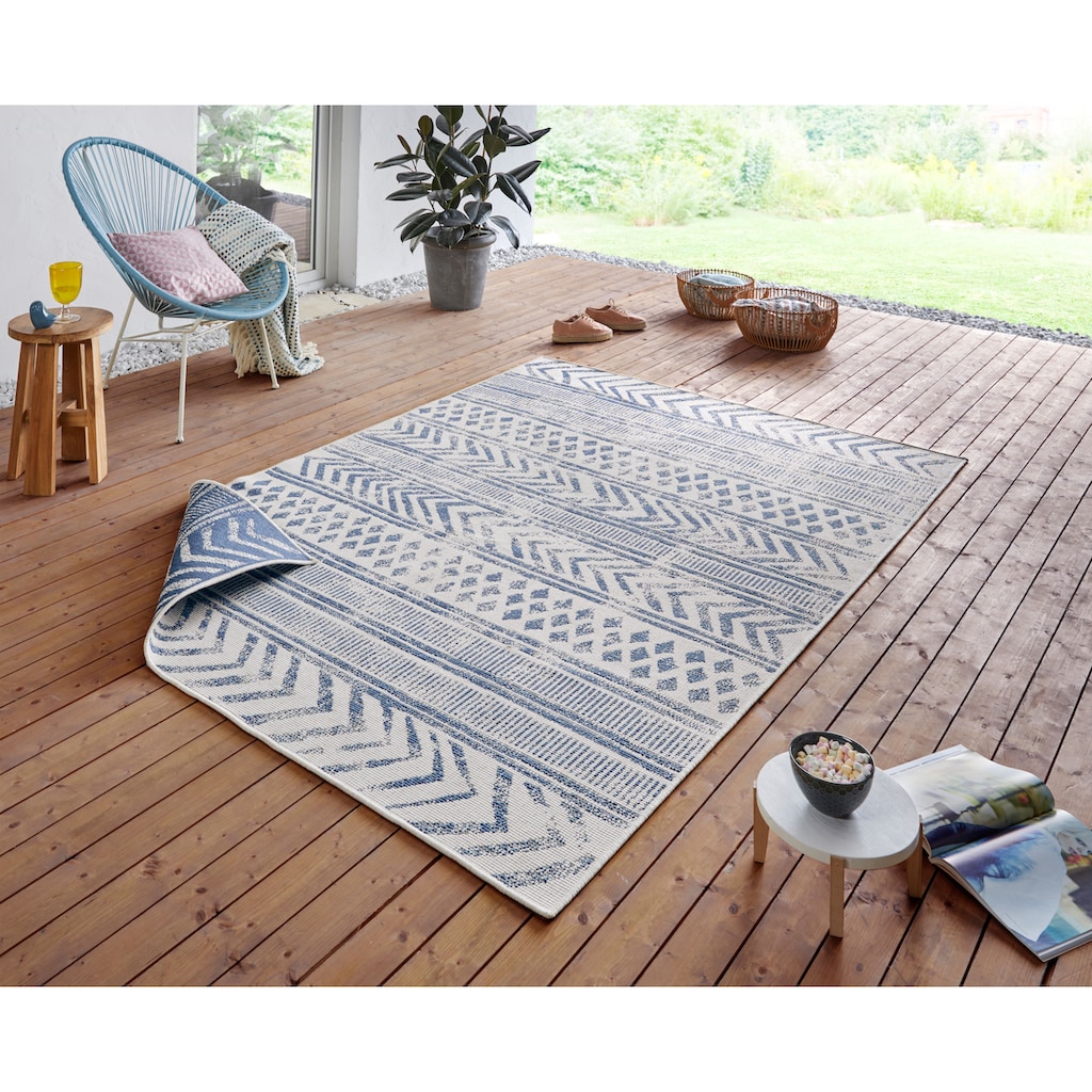 NORTHRUGS Teppich »BIRI Wendeteppich«, rechteckig, In-& Outdoor, Wetterfest, Balkon, Garten, Wohnzimmer, Wasserfest, Boho