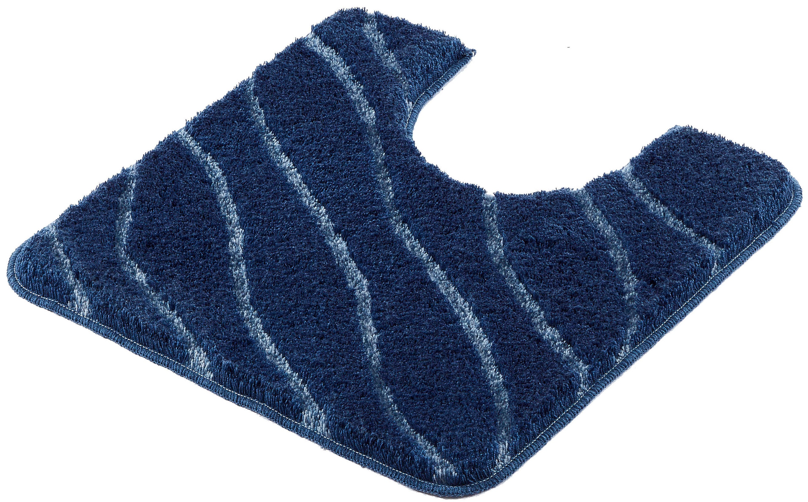 Kleine Wolke Badematte "Tram, Badvorleger, Badezimmer Teppich" Höhe 20 mm rutschhemmend beschichtet fußbodenheizungsgeeignet Badteppich, modernes Wellen Design, Hoch-Tief Effekt