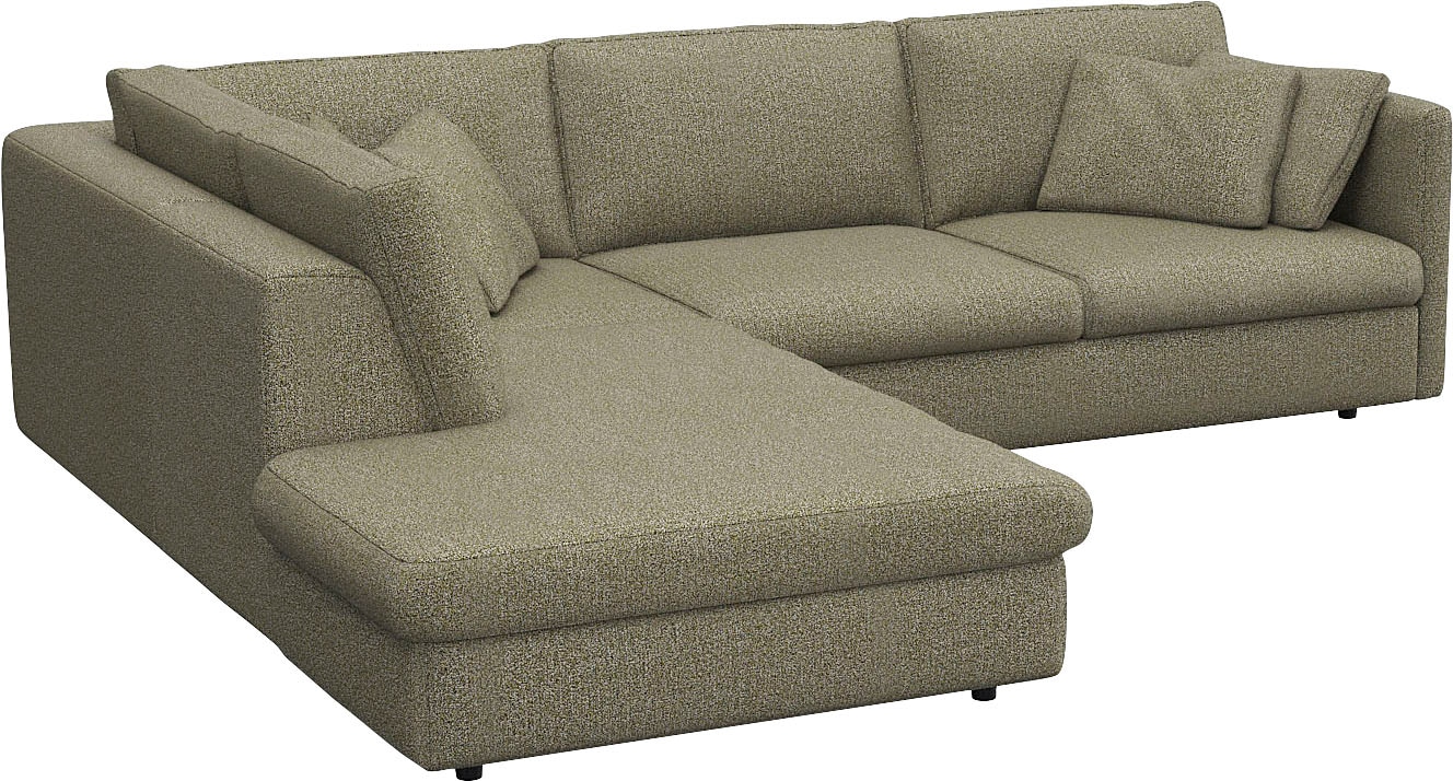 FLEXLUX Ecksofa »Lovane, elegant und zeitlos, bequem, L-Form«, Weich & anschmiegsam, große Sitztiefe auf Kaltschaum, Dekokissen inkl.