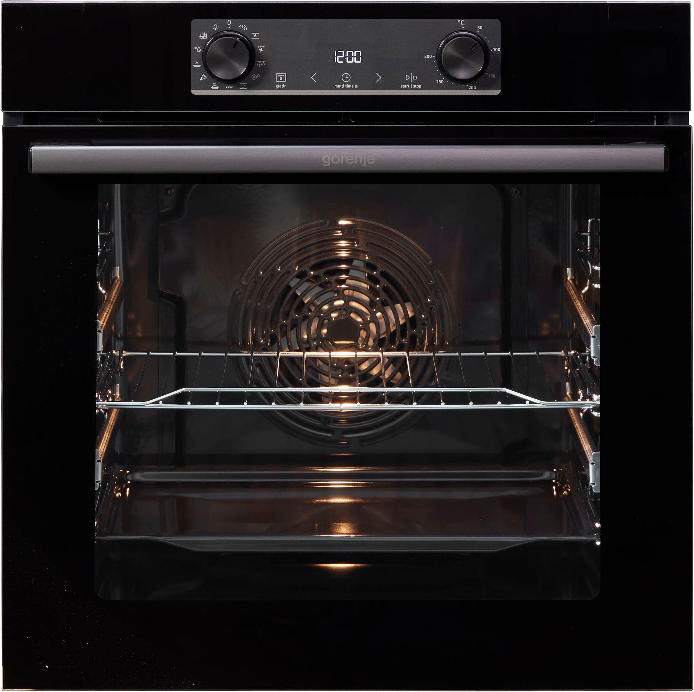 GORENJE Backofen "BOS6737E09BGOT" mit 2-fach-Teleskopauszug Pizzafunktion mit 300 C – perfekt für Pizza, Focaccia und mehr
