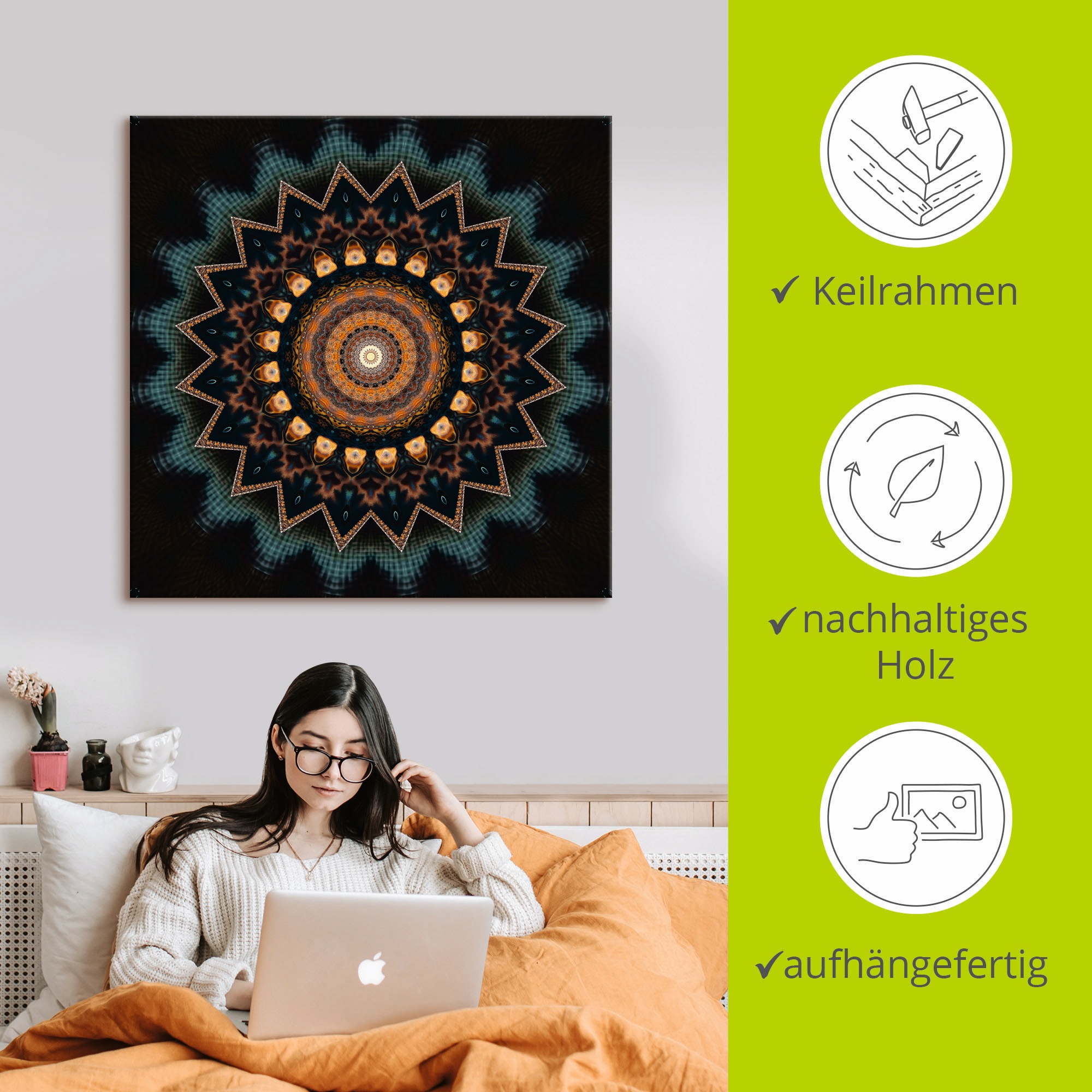 Artland Wandbild »Mandala kosmisches Bewusstsein«, Muster, (1 St.), als Alubild, Outdoorbild, Leinwandbild, Poster, Wandaufkleber