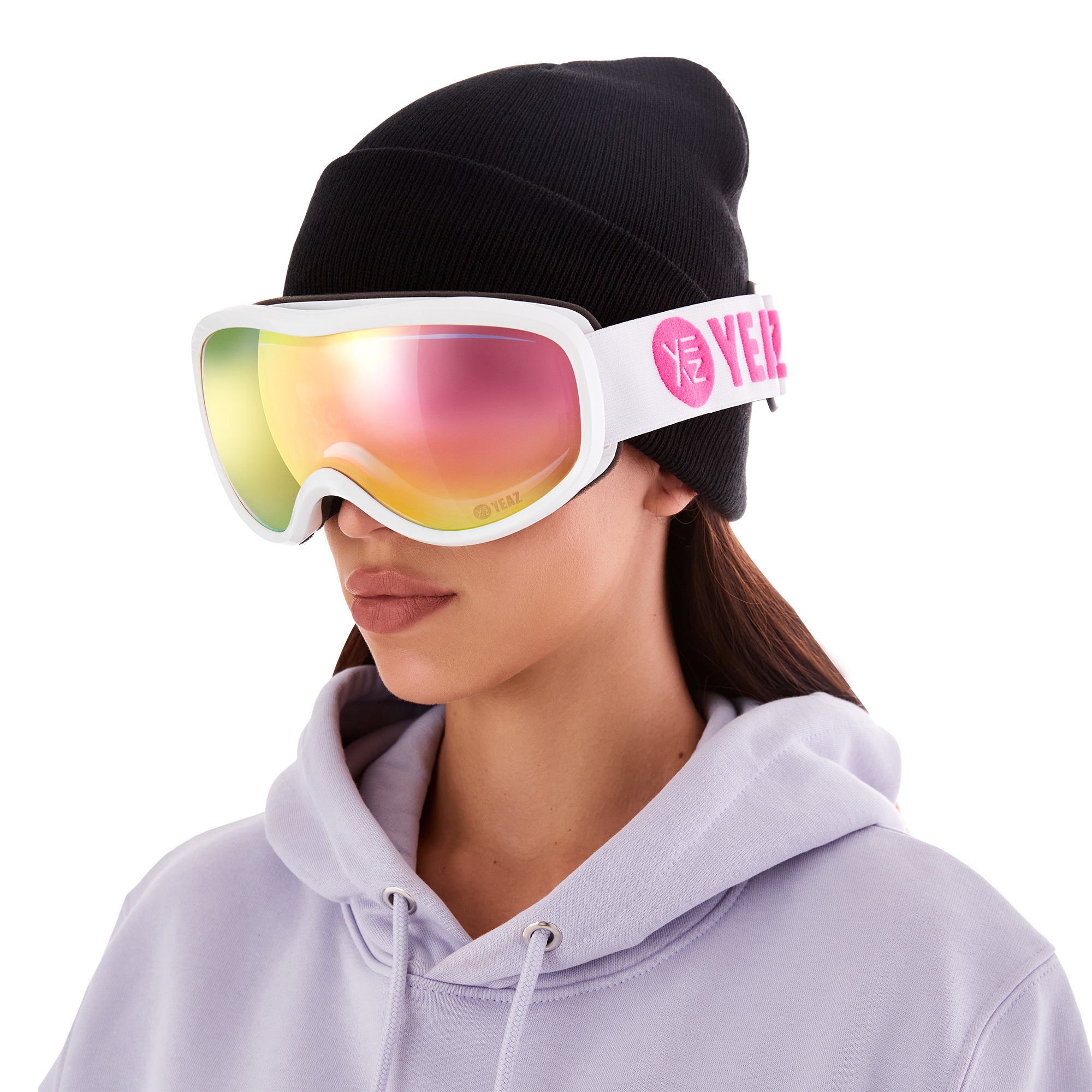 YEAZ Skibrille »Ski- und Snowboard-Brille pink/weiss STEEZE«