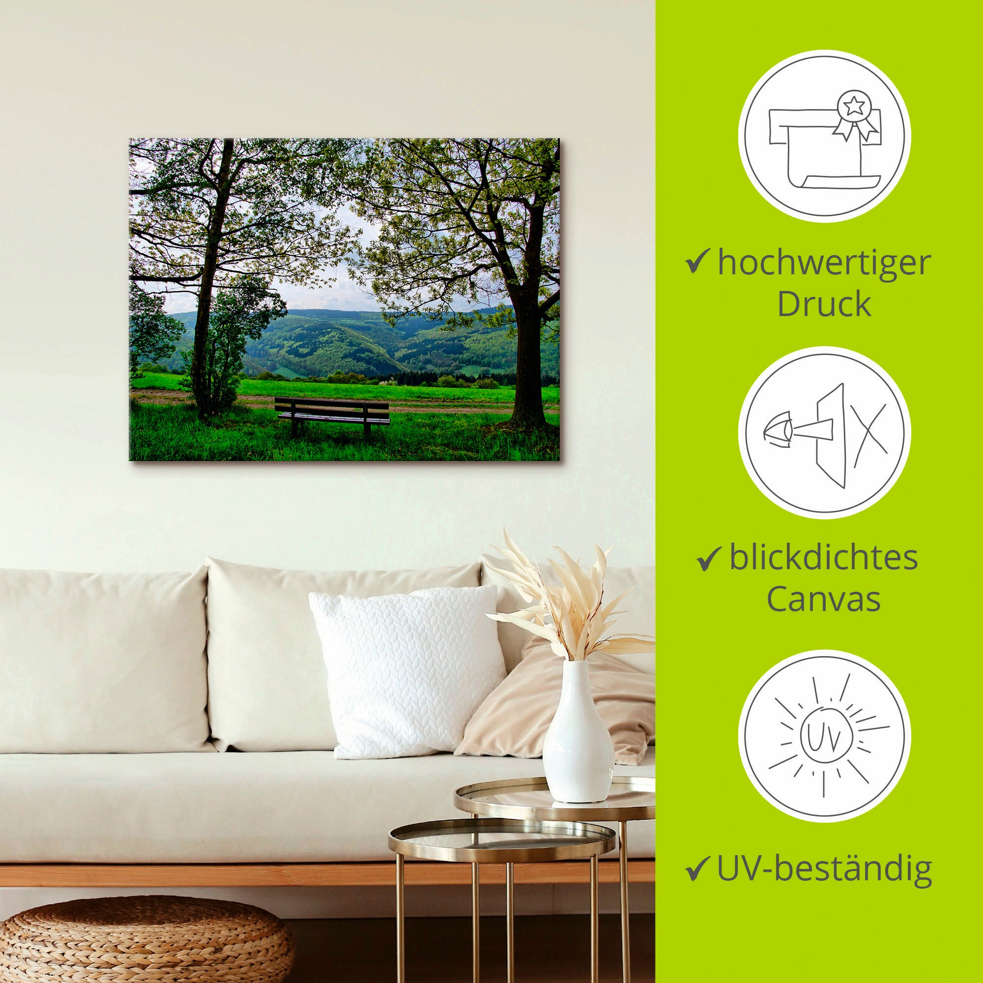 Artland Leinwandbild »Ausblick in den Frühling«, Felder, (1 St.), auf Keilrahmen gespannt