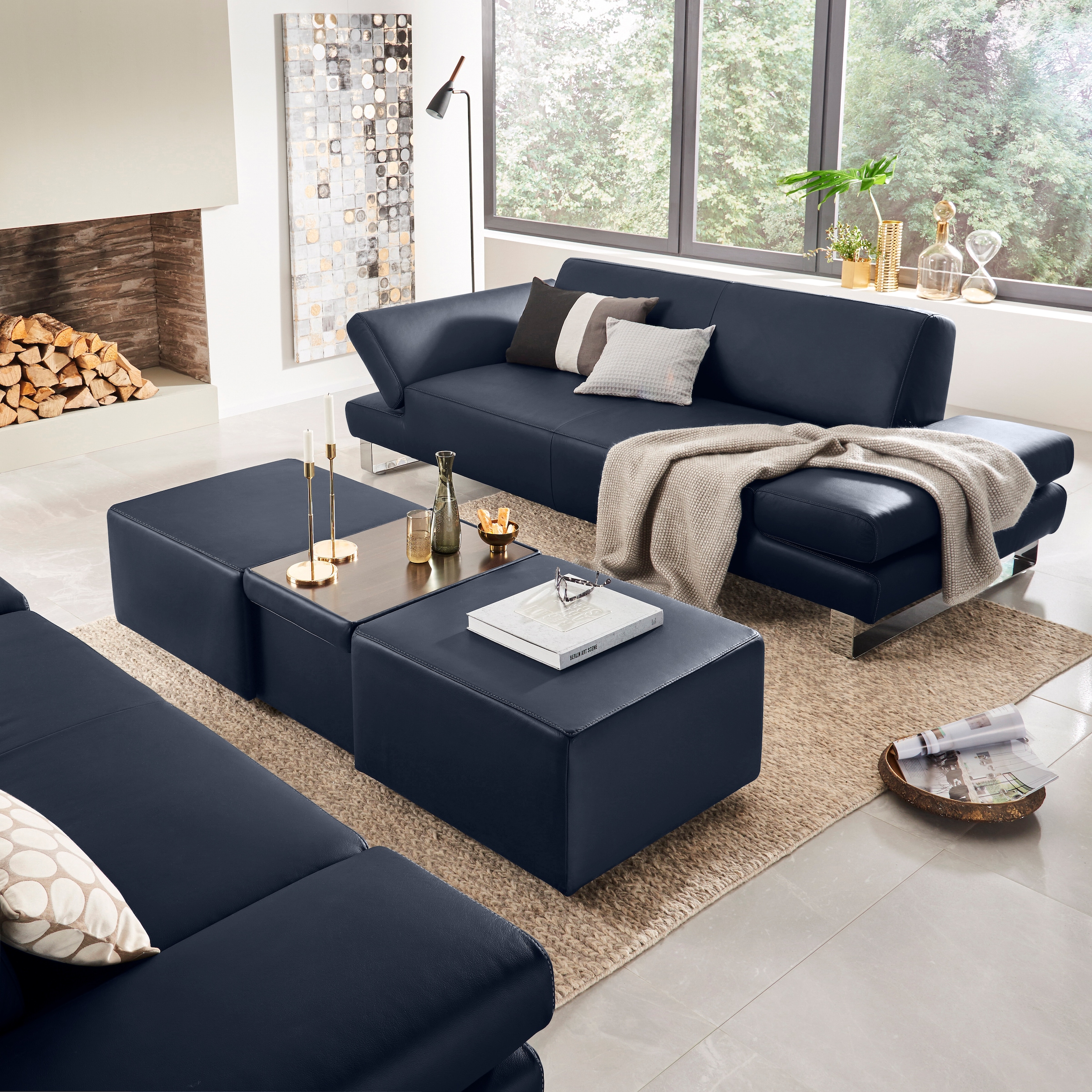 W.SCHILLIG 3-Sitzer »taboo« mit Übertiefe, inklusive Armlehnenverstellung, mit Kontrastnaht