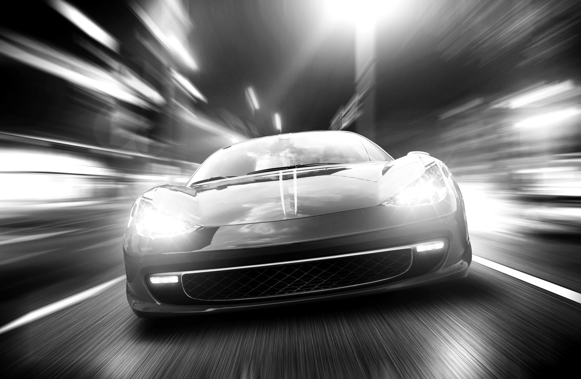 Papermoon Fototapete "Auto Schwarz & Weiß" günstig online kaufen