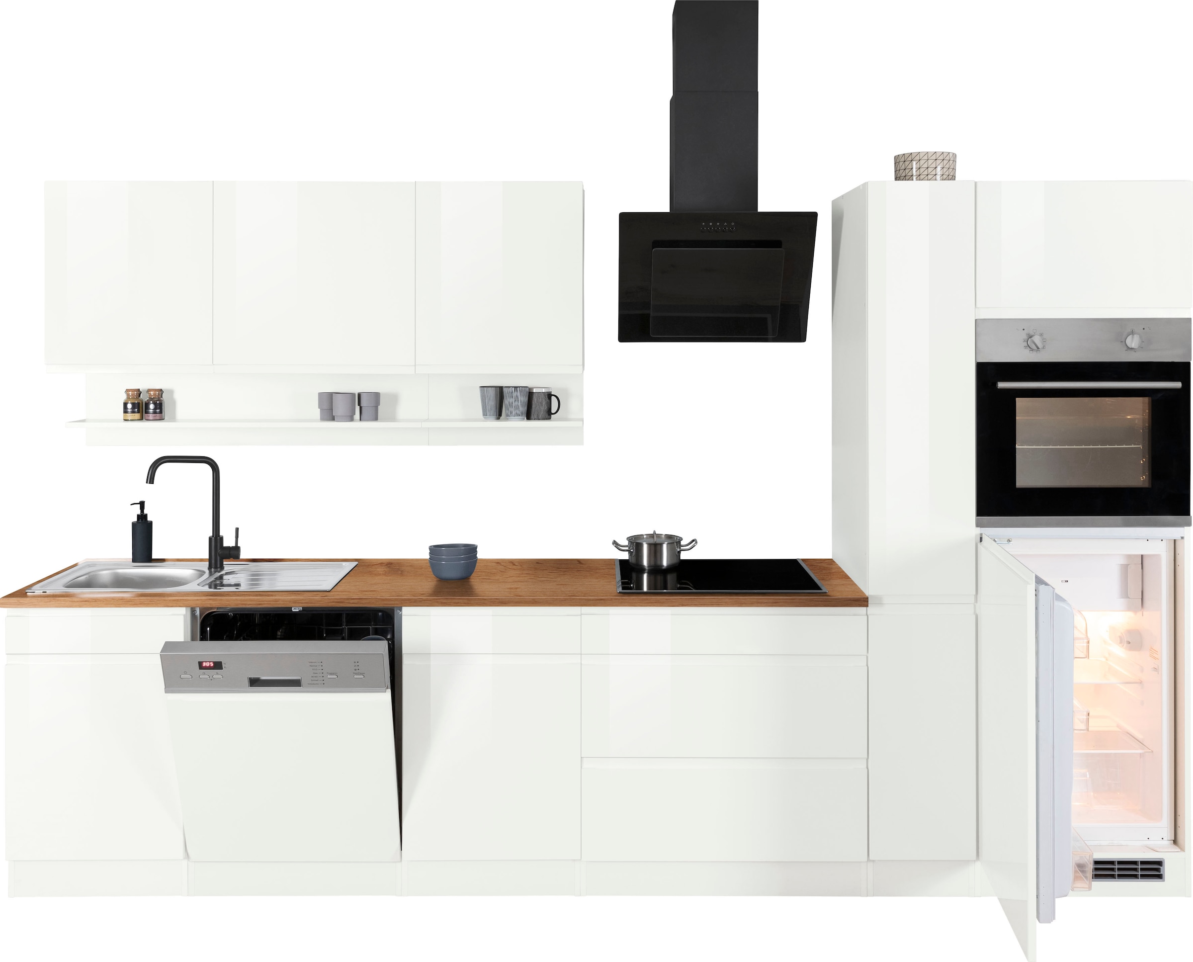 KOCHSTATION Küchenzeile »KS-Virginia«, Breite 330 cm, ohne E-Geräte