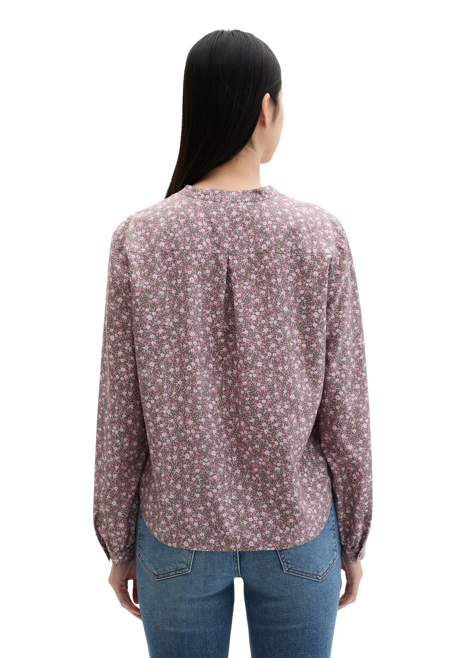 Langarmbluse MARC O'POLO "aus TENCEL™ Lyocell", Damen, Gr. 38, light pink, Obermaterial: 100% Lyocell, bedruckt, regular fit normal, V-Ausschnitt, Manschette, Blusen 2