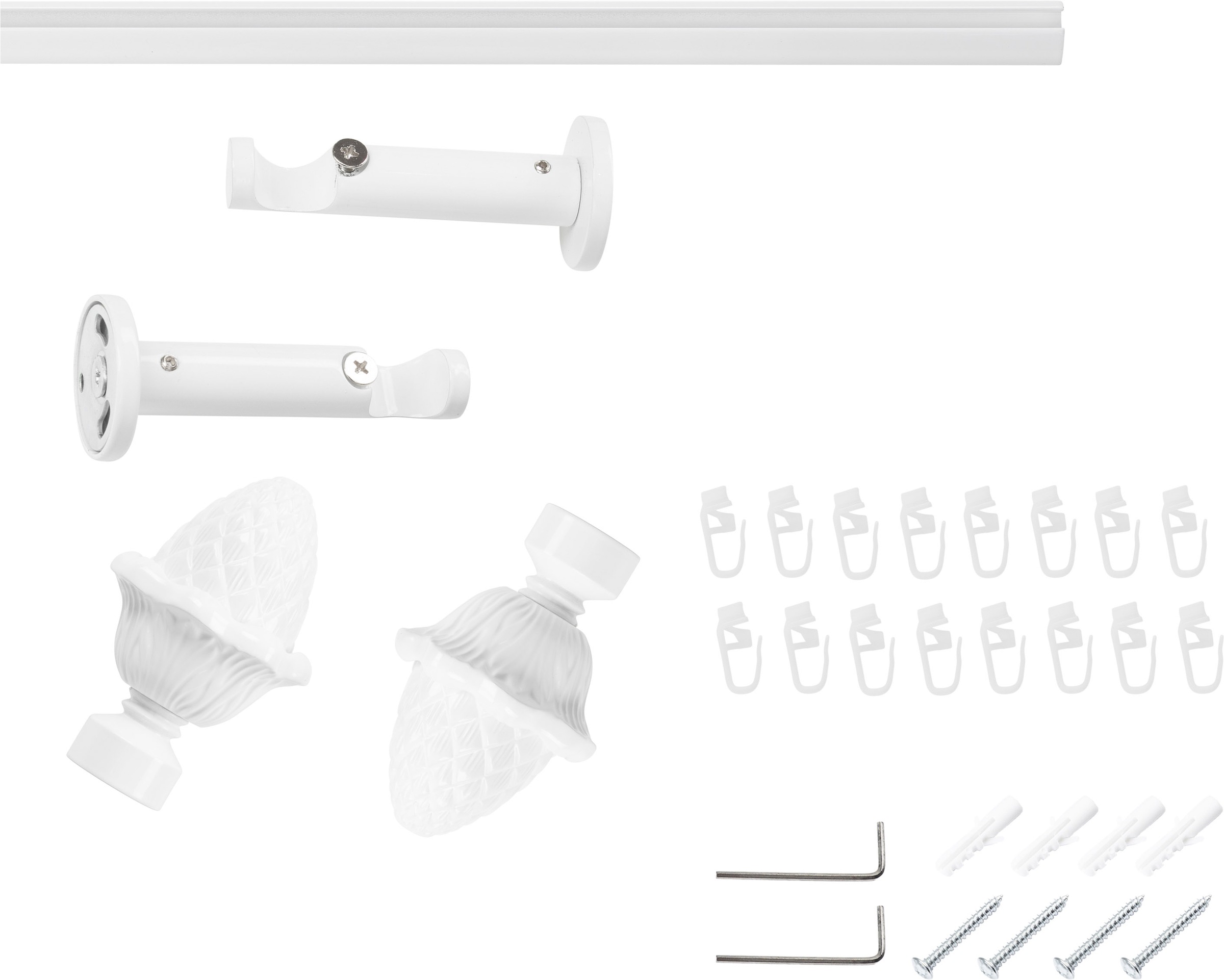 SN DECO GROUP Gardinenstange Ø 19 mm 1 läufig-läufig Fixmaß;kürzbar