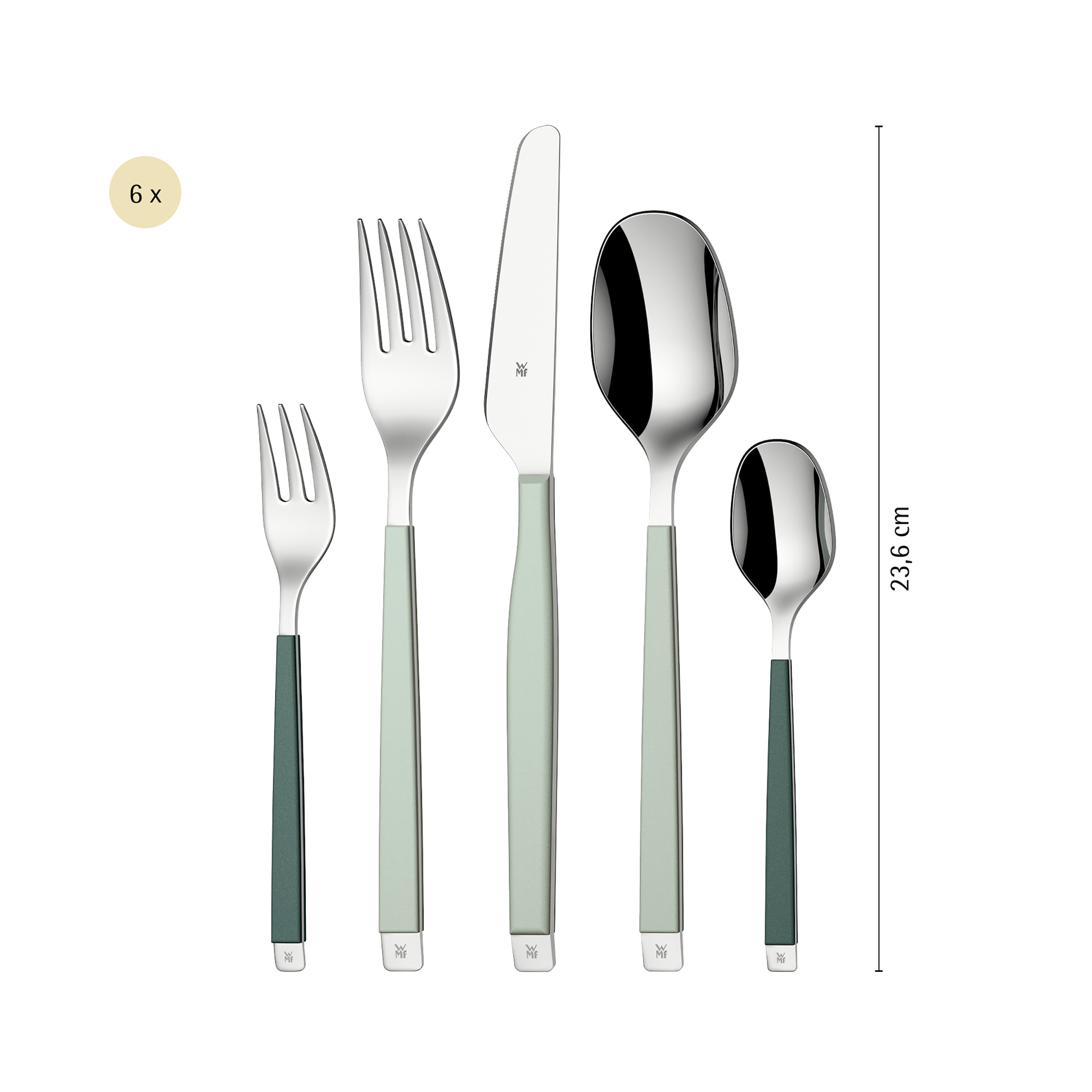 WMF Besteck-Set »Emotion« hochwertiger Cromargan Edelstahl, 6 Personen, robuste Kunststoffgriffe