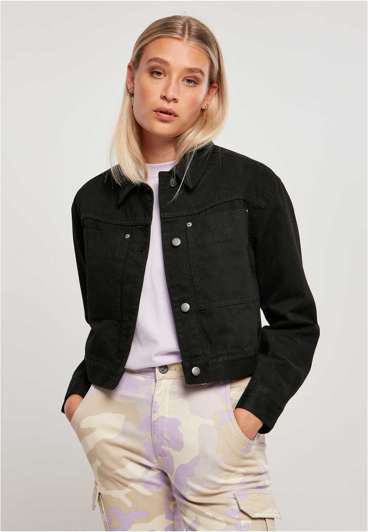 URBAN CLASSICS Outdoorjacke »Damen Ladies Short Boxy Worker Jacket«, (1 St.),  ohne Kapuze für kaufen | BAUR
