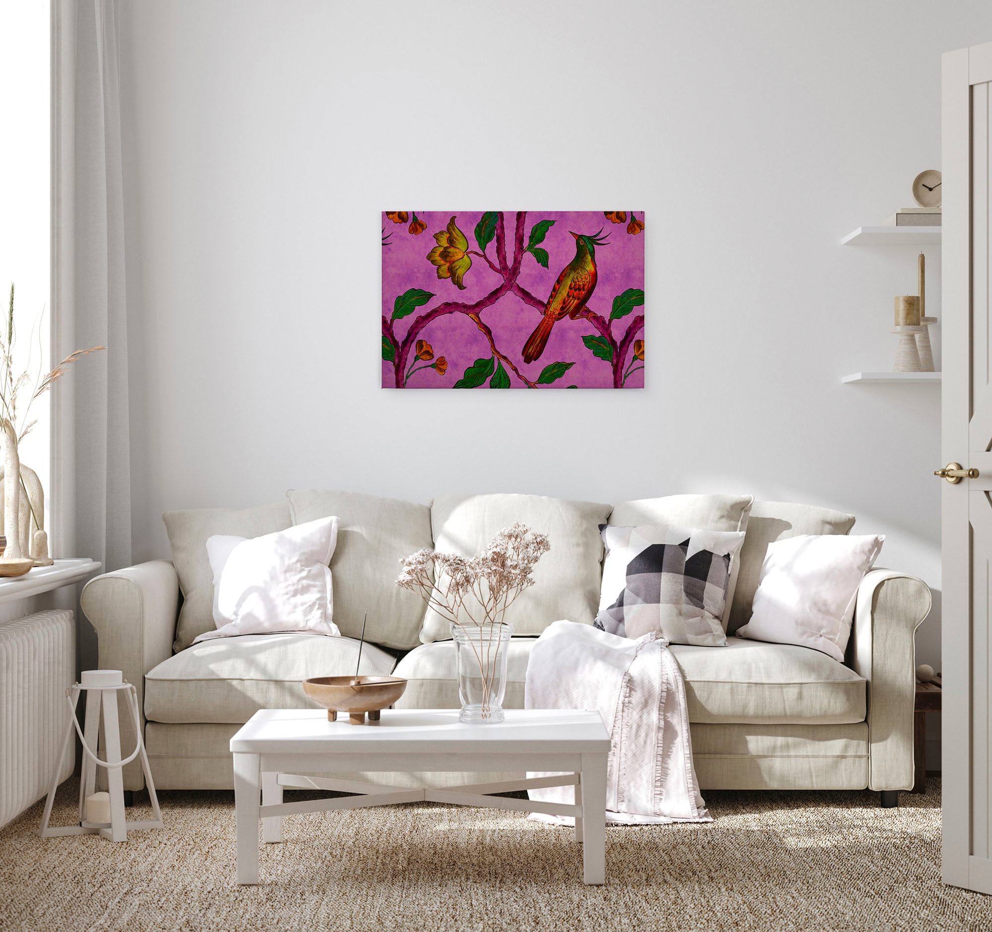 A.S. Création Leinwandbild »bird of paradise«, Kunst-Vögel-Kinder, (1 St.), Keilrahmen Bild Vogel Bunt Leinwand-Bild Wohnzimmer modern Wandbild