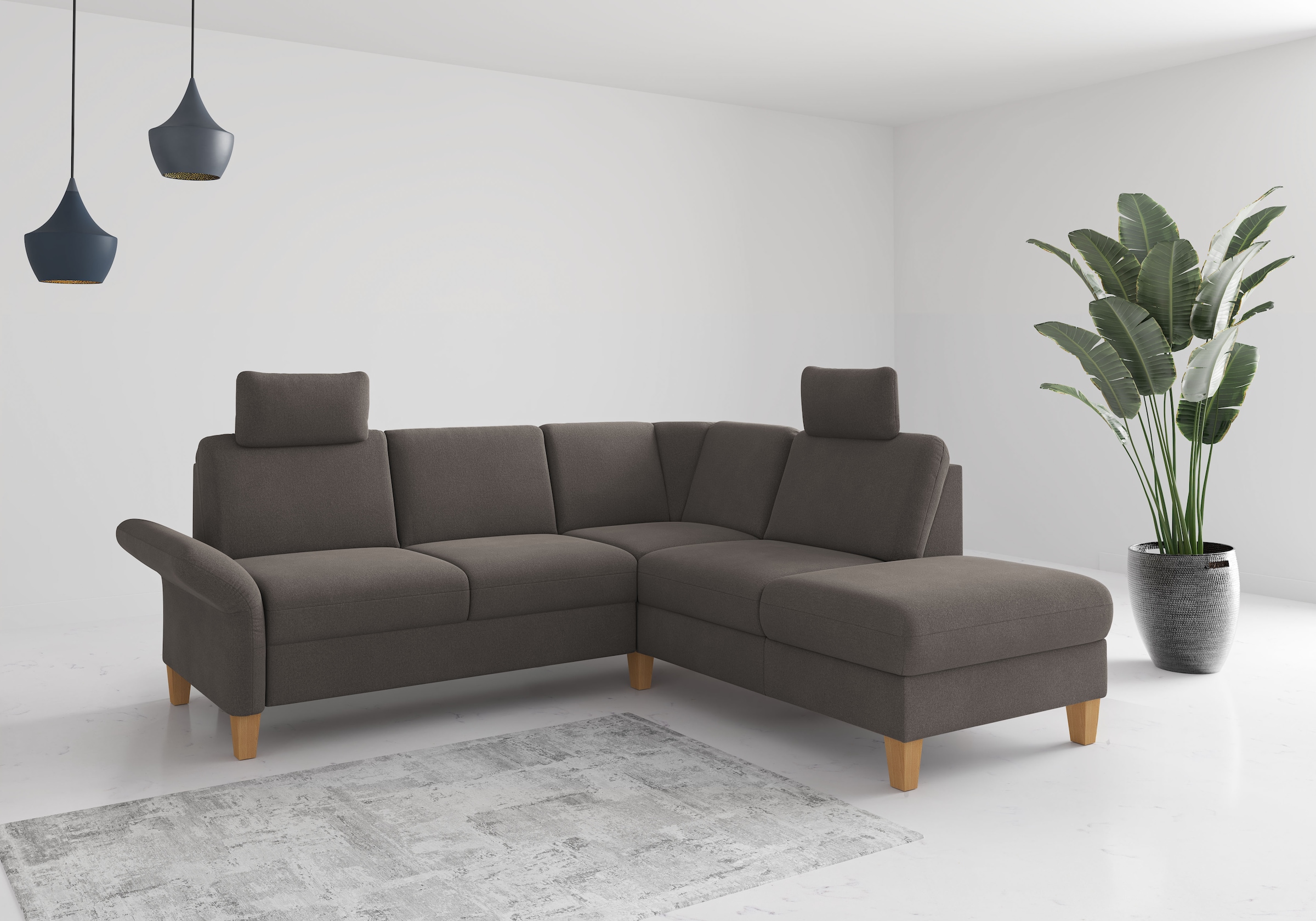 Home affaire Ecksofa "Rochelle", wahlweise mit Armlverstellung, Klappbett m günstig online kaufen