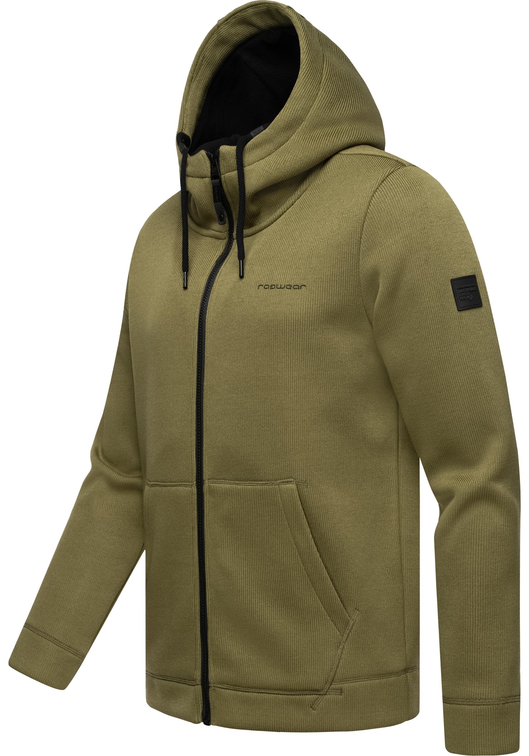 Ragwear Kapuzenstrickjacke »Fabian«, Herren Basic Rippstrick-Jacke mit Kapuze