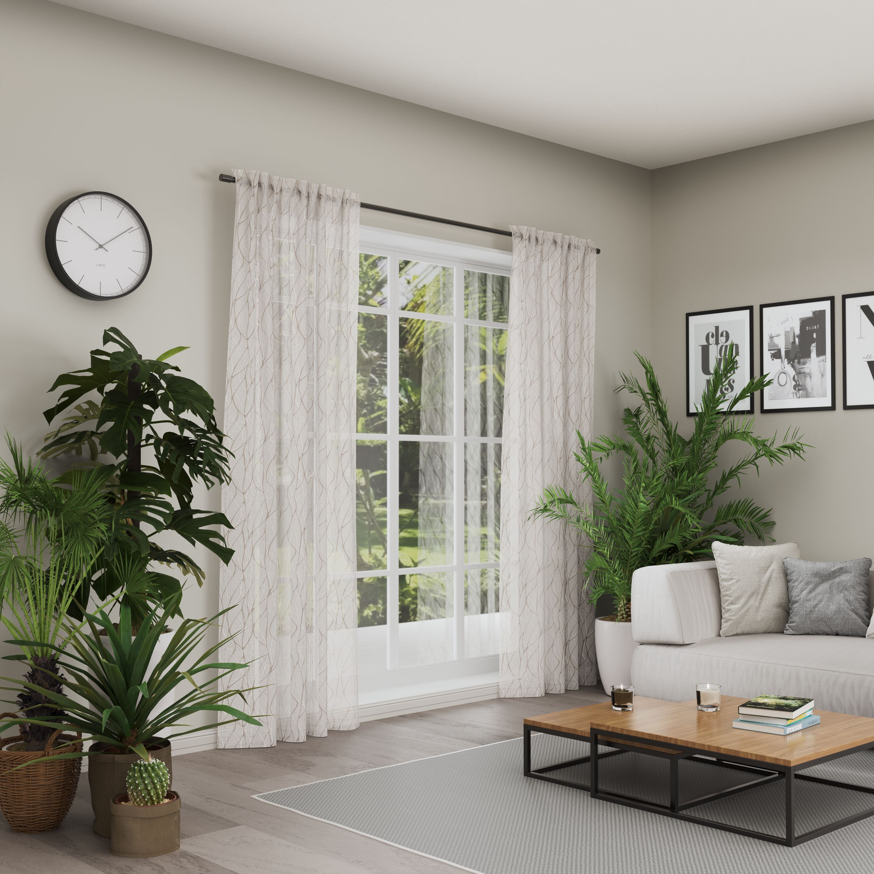 Thumbnail - Neutex for you Vorhang "LISKA" Multifunktionsband 1 Stk. tlg. Moderner Druck im Scandi-Look