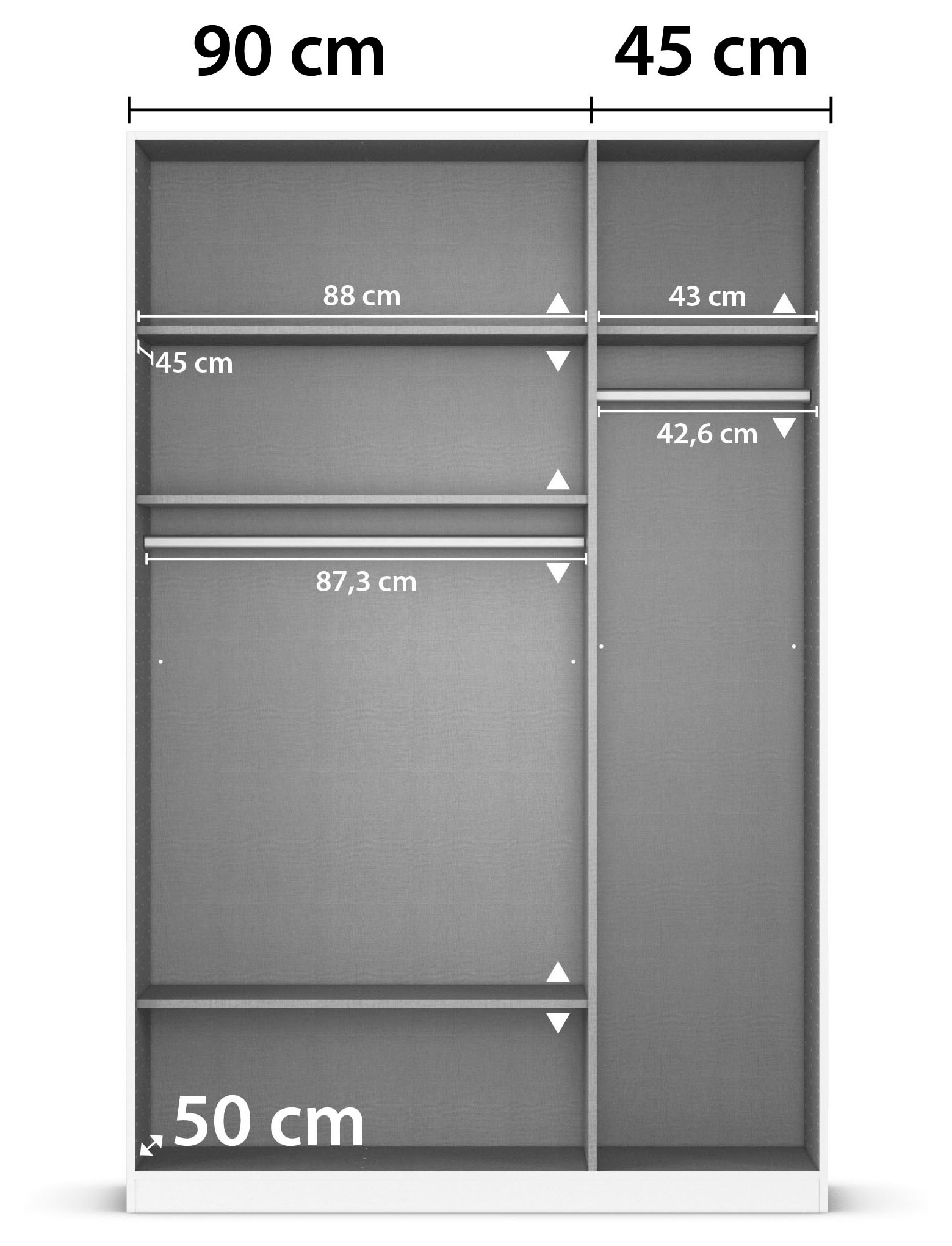 rauch Drehtürenschrank »Kleiderschrank Schrank Garderobe AGORDO mit Dekor- oder Hochglanzfront«, (in zwei Griff-Farben), durchdachte Innenausstattung, in 6 Breiten und 2 Höhen MADE IN GERMANY