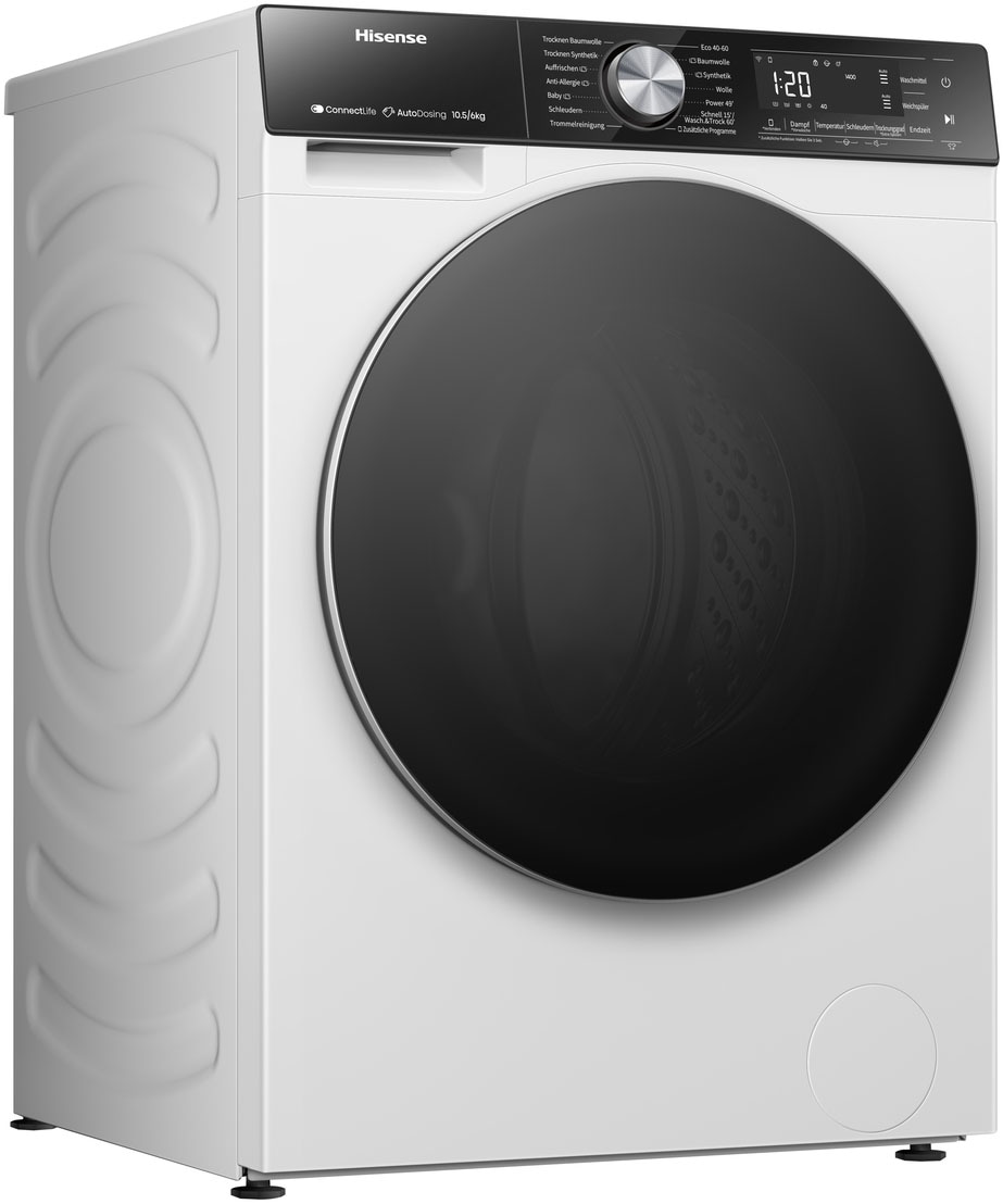 Hisense Waschtrockner "WD5S1045BW" 5S Serie 10,5 kg /6 kg 72 dB(A) 10,5kg/ 6kg