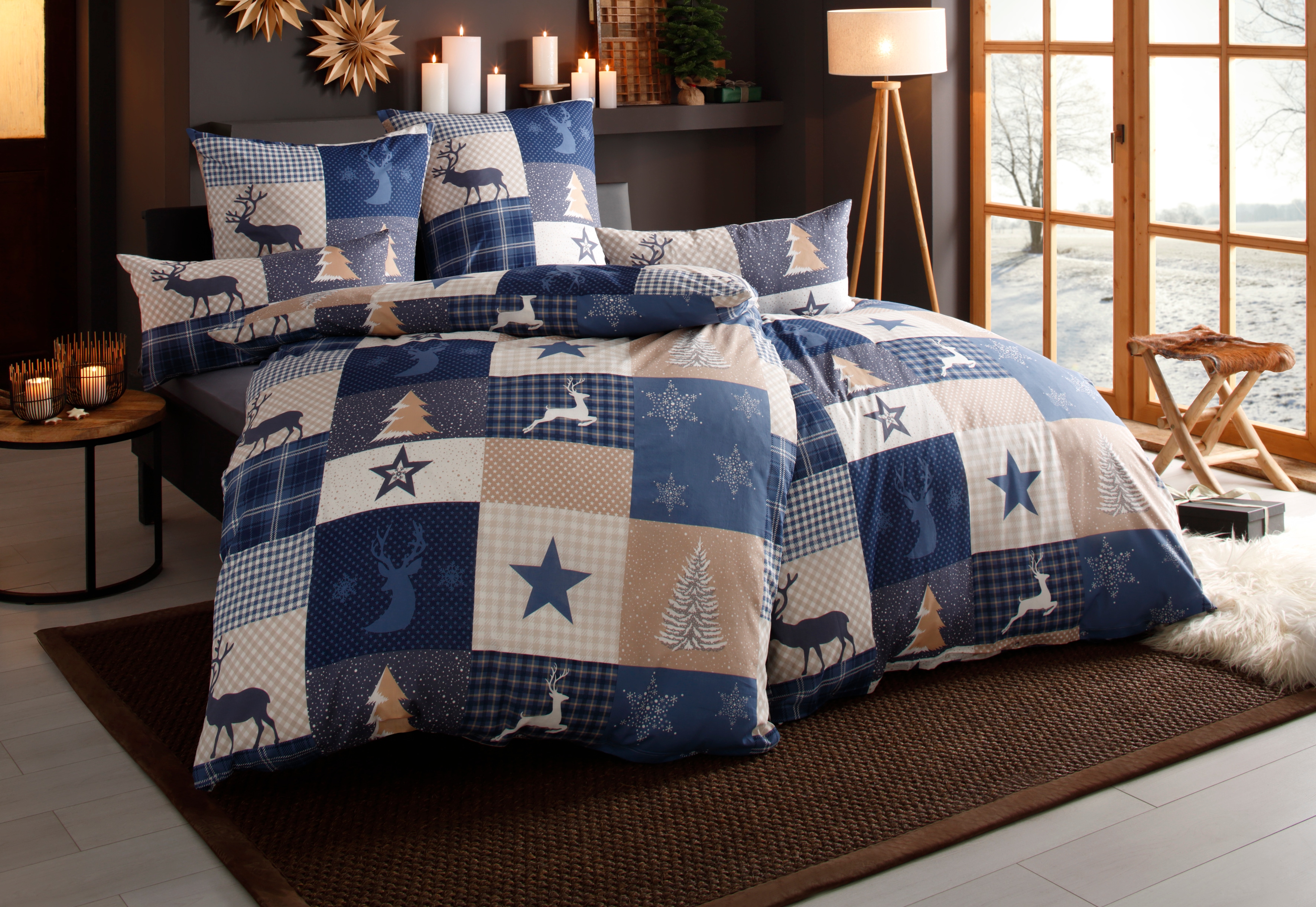 OTTO home Bettwäsche "Nicholas" 2 Stk. Weihnachtsbettwäsche, Winter, in 3 Qualitäten verfügbar