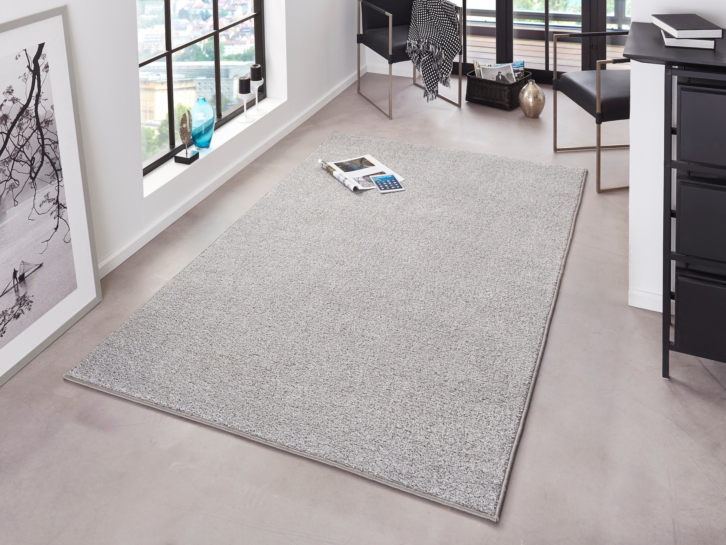 HANSE Home Teppich »Pure 100 Kurzflor«, rechteckig, 13 mm Höhe, Kurzflor, Unifarben, Läufer, Modern, Wohnzimmer, Kinderzimmer, Flur