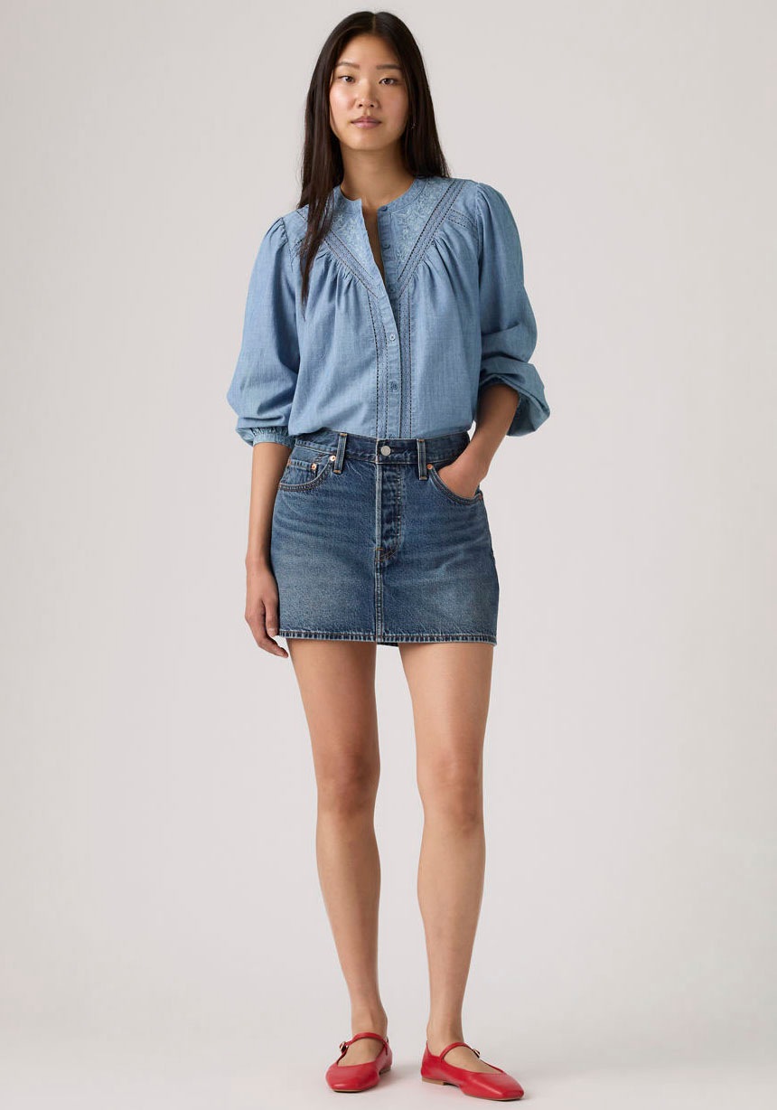 Levis Jeansrock "ICON SKIRT" mit Used-Effekten und ausgefransten Kanten günstig online kaufen