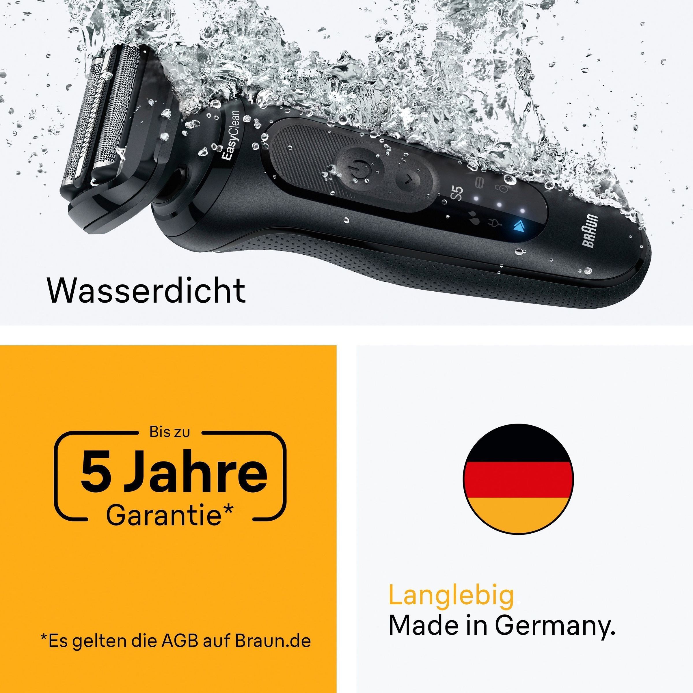 Braun Elektrorasierer »Series 5 52-N1200s«, 1 St. Aufsätze, 100% wasserdicht, Präzisionstrimmer-Aufsatz, Bis zu 50 Min