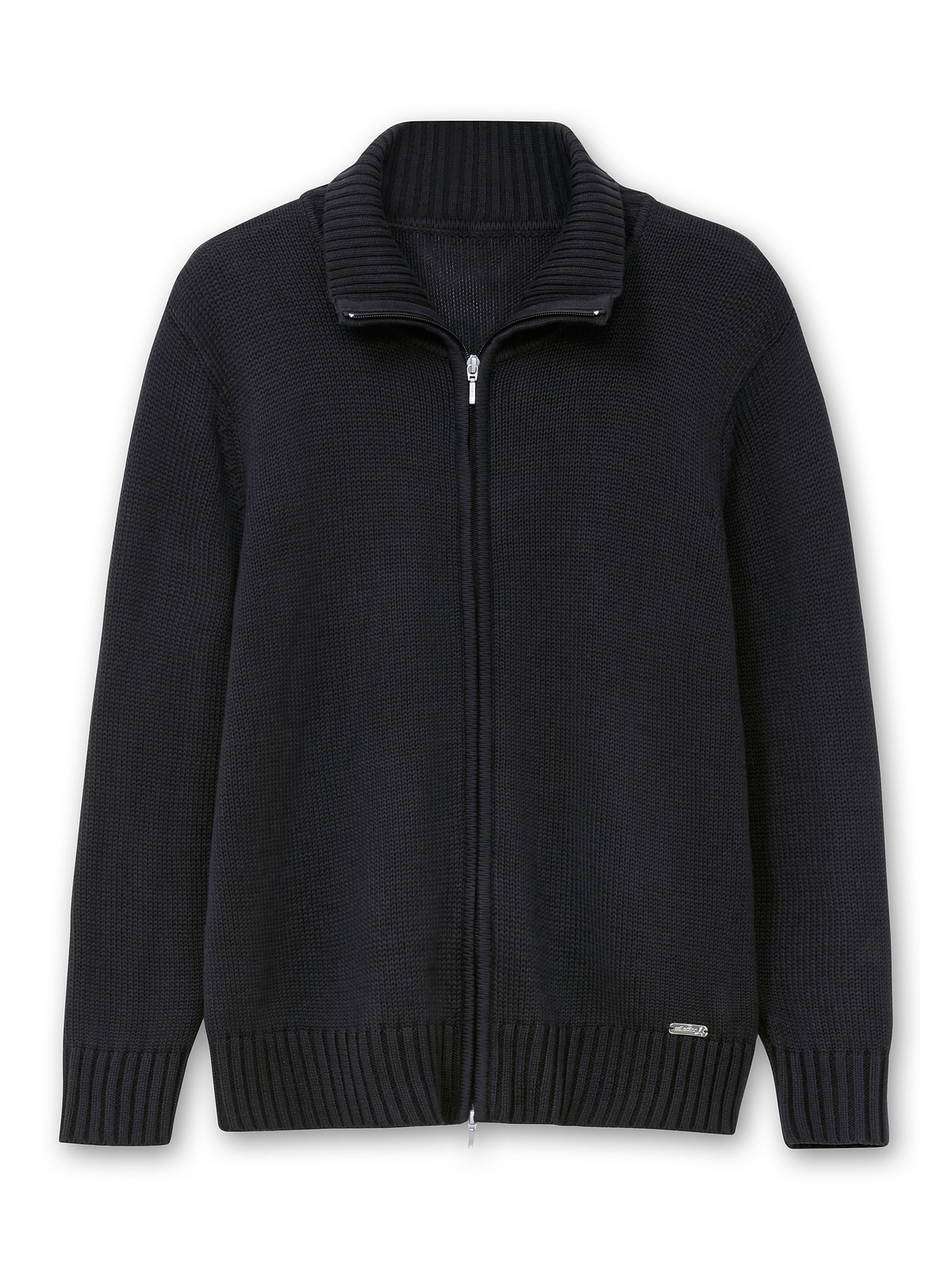 Sheego Strickjacke »Große Größen«, mit Troyerkragen und 2-Wege-Zipper