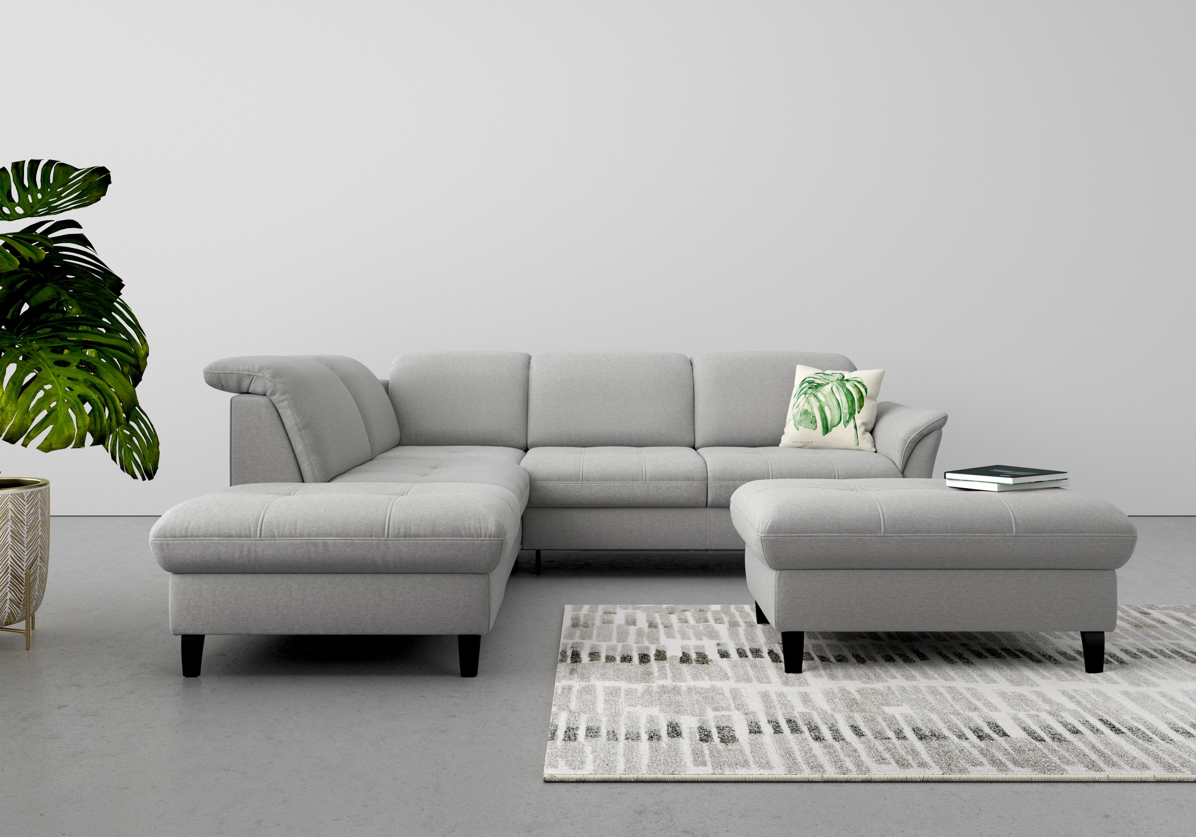 sit&more Ecksofa "Maggiore L-Form" wahlweise mit Kopfteilverstellung, Schlaffunktion und Stauraum