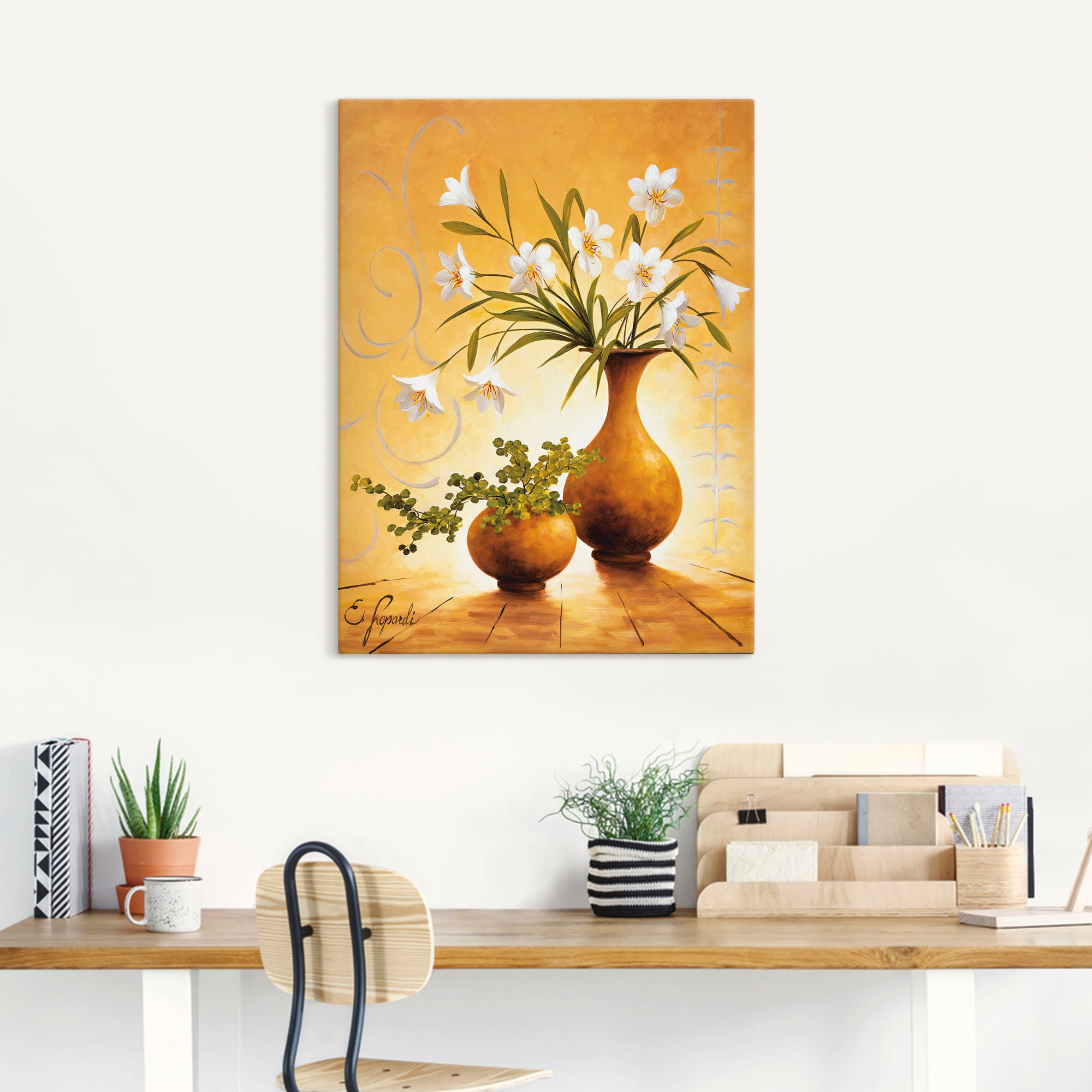 Artland Wandbild »Italienische Blumen III«, Vasen & Töpfe, (1 St.), als Alubild, Leinwandbild, Wandaufkleber oder Poster in versch. Größen