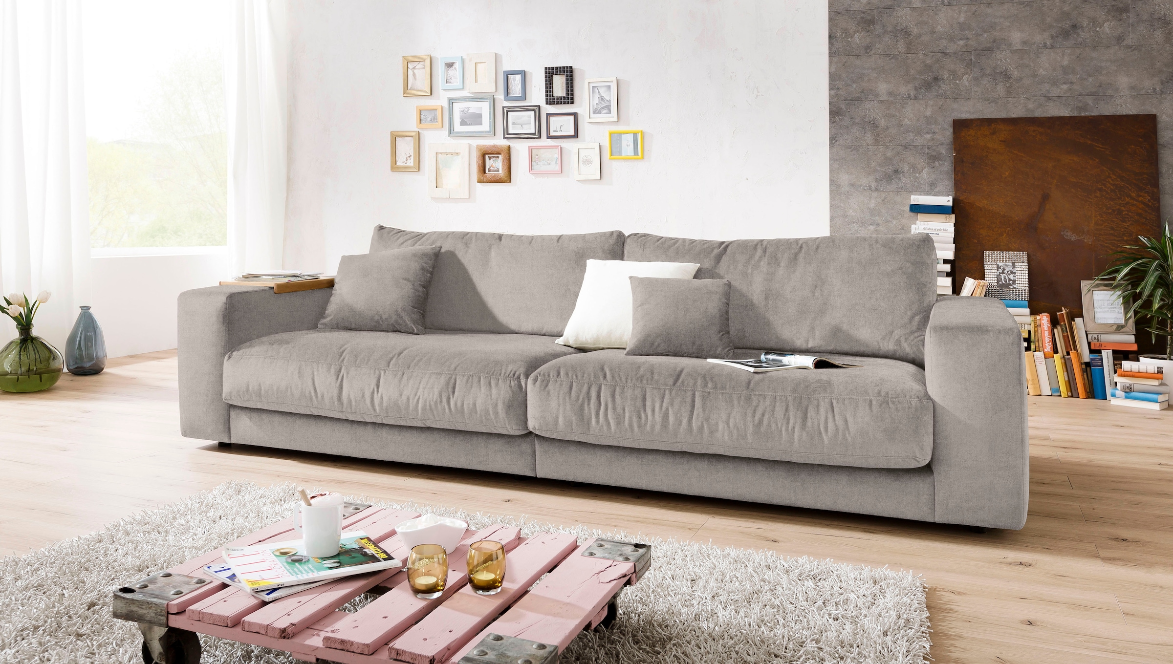 3C Candy Big-Sofa »Enisa II«, incl. 1 Flatterkissen, Wahlweise mit Flecken-Schutz-Bezug Easy care