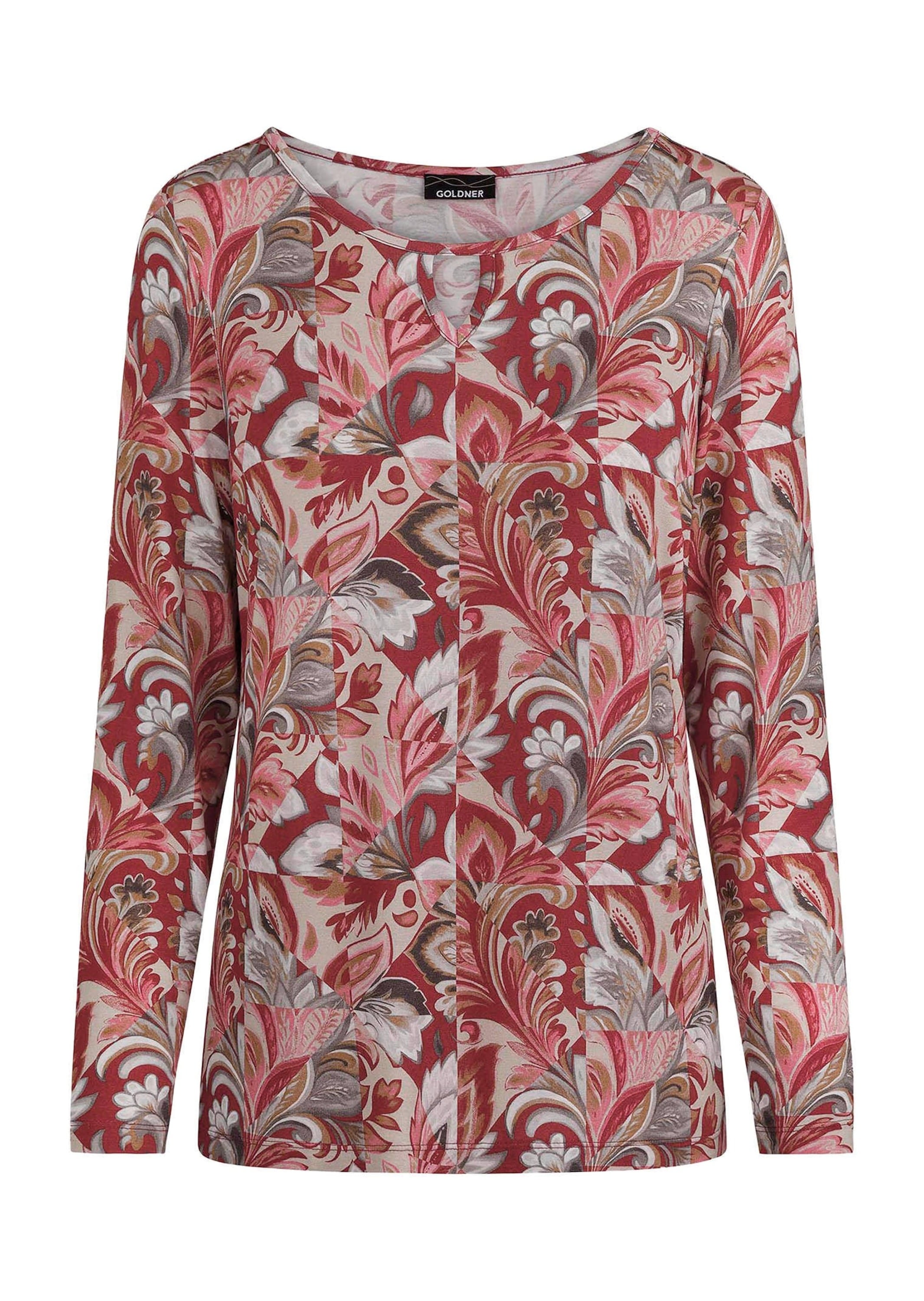 GOLDNER Print-Shirt "Jerseyshirt mit Ornament-Druck" stretchbequemer Viskosejersey