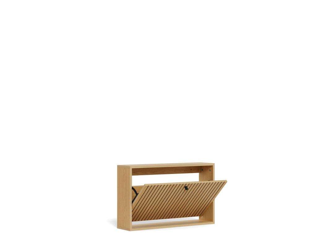 ACTONA GROUP Schuhschrank »Albany – platzsparend & modern mit Lamellenfront« Elegante Eiche Lamellenfront, Bodenfreiheit durch Wandmontage