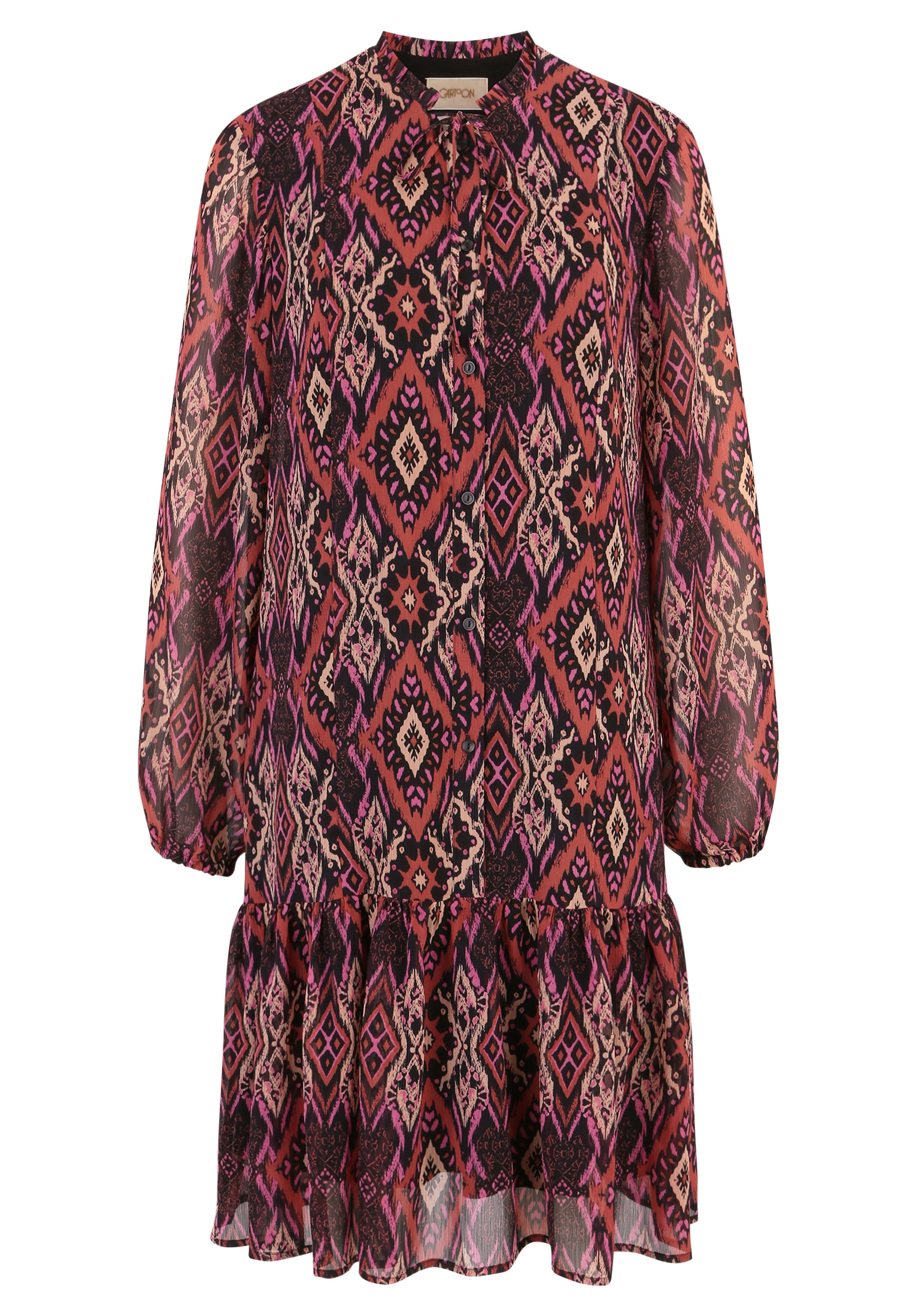 Cartoon Chiffonkleid »Cartoon Chiffonkleid mit Stufen«, Muster