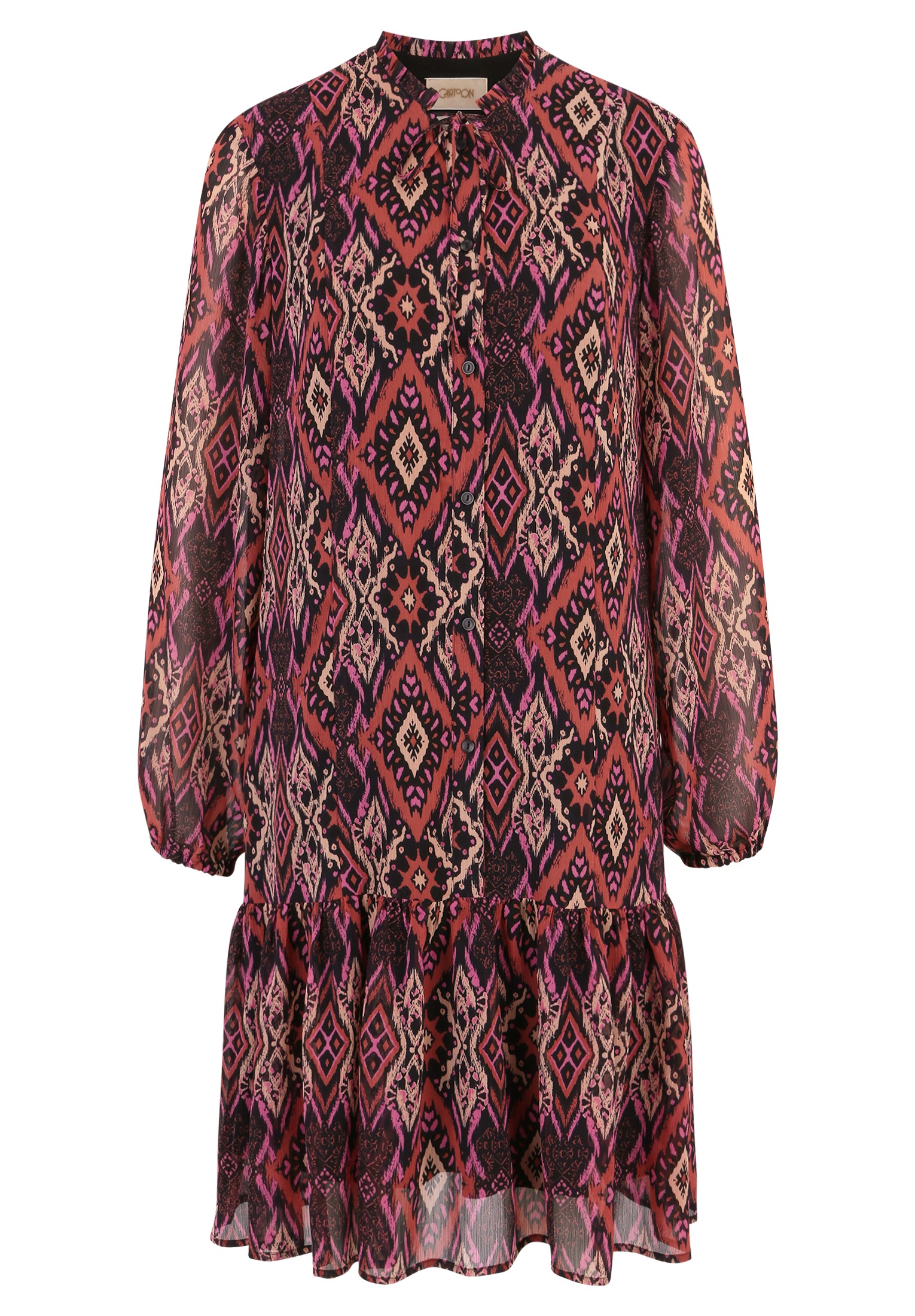 Cartoon Chiffonkleid "Damen mit Stufen" Ohne Tasche Muster günstig online kaufen