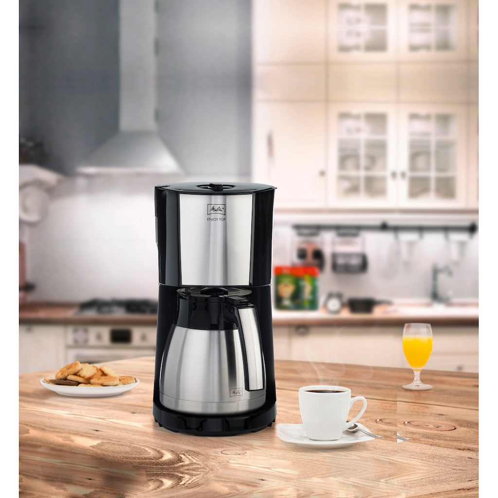 Melitta Filterkaffeemaschine »Enjoy® Top Therm«, 1,25 l Kaffeekanne, Papierfilter, 1x4, mit Thermkanne aus Edelstahl