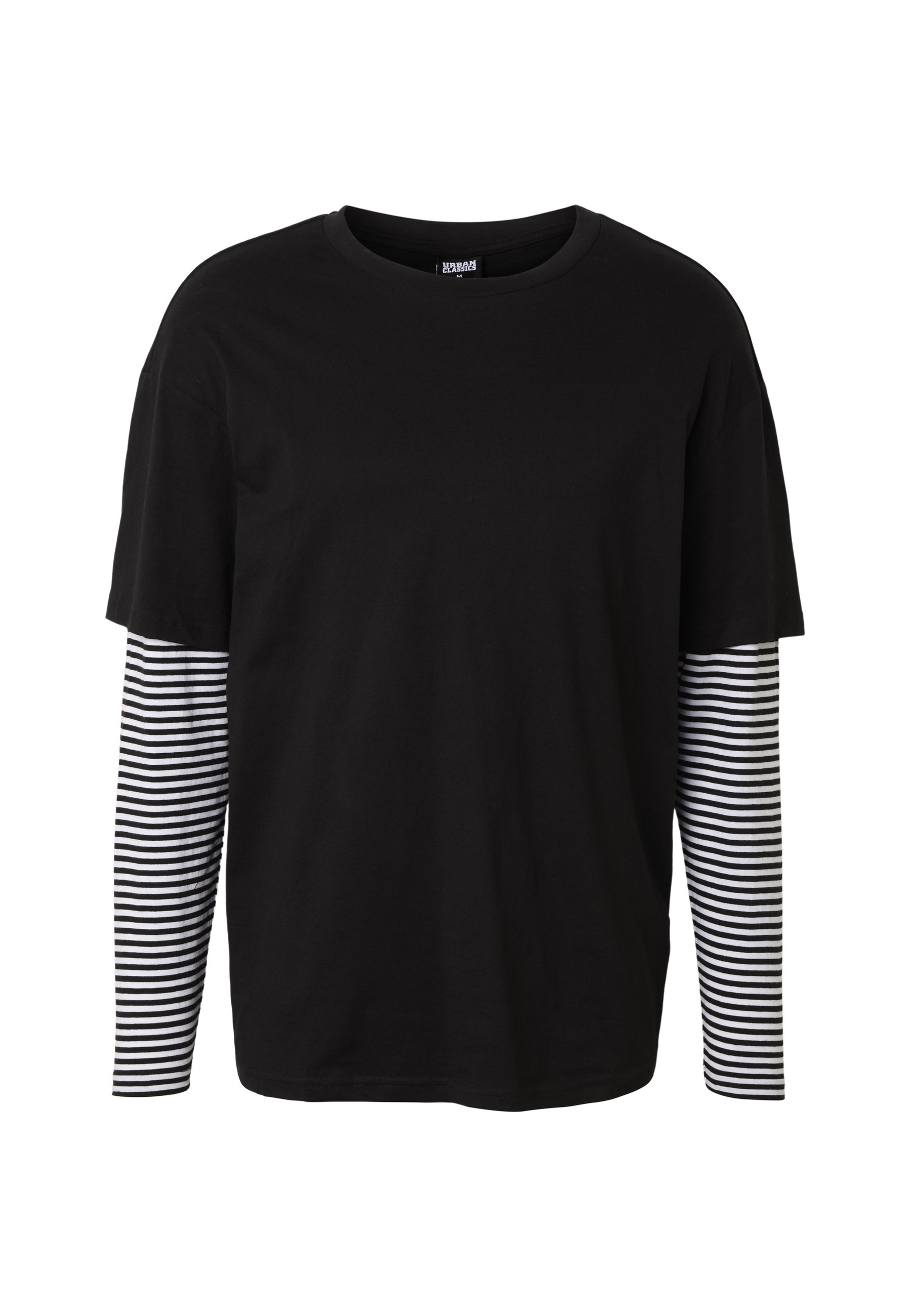 URBAN CLASSICS Longshirt "Urban Classics Herren Oversized Double Layer Striped LS Tee" 1 Stk.