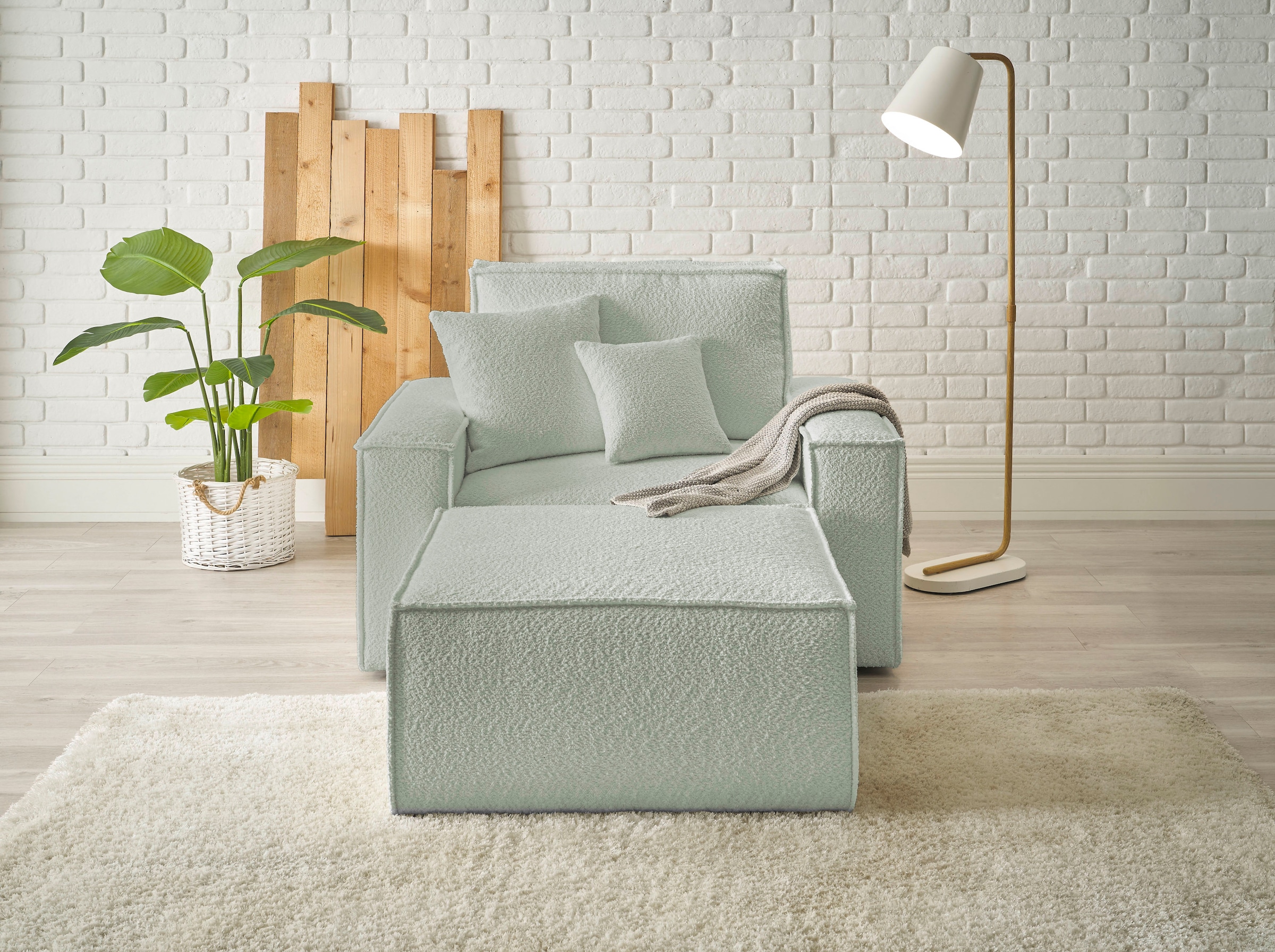 andas Loveseat »Finnley«, (2 St.), Loveseat und Hocker im Set, passend zur Polster-Serie Finnley