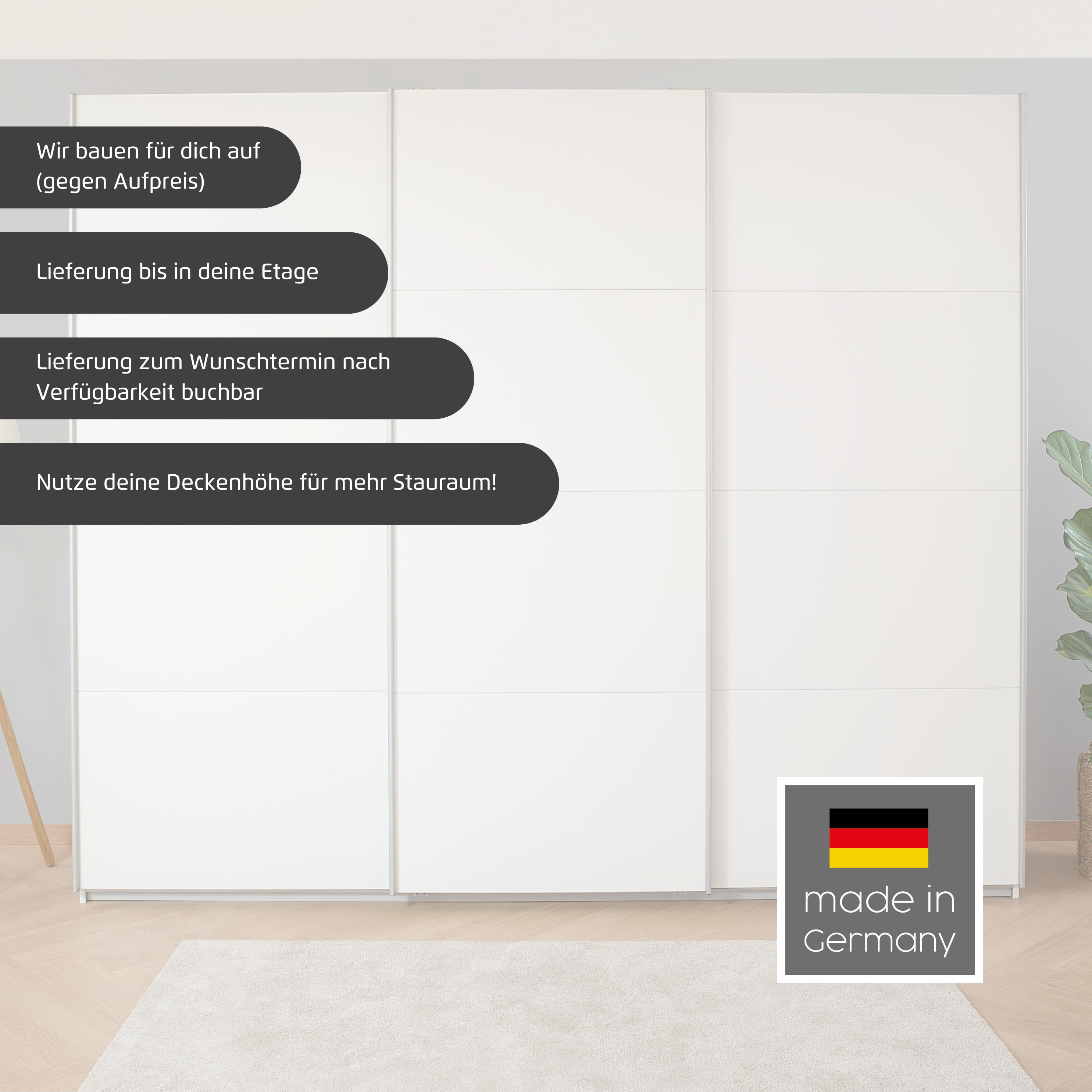 Thumbnail - rauch Schwebetürenschrank "Kleiderschrank Schrank Garderobe KOLUNA mit Hochglanz-Front" Breiten 203/271/315/360 cm Höhen...