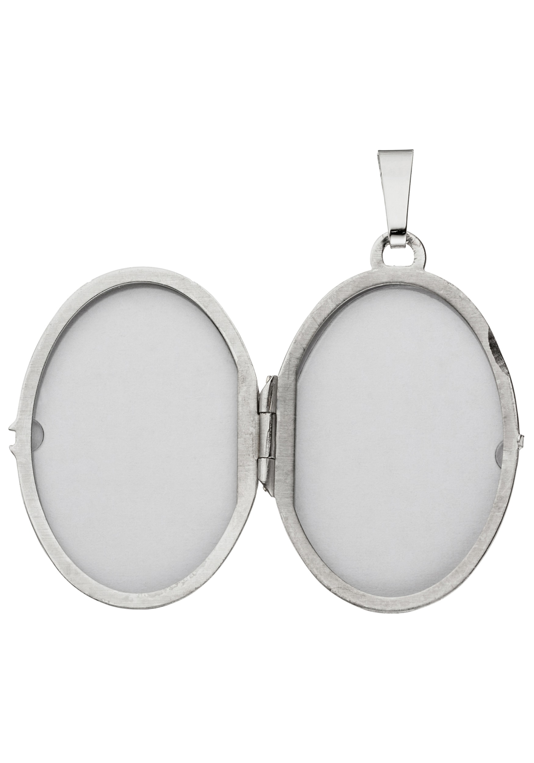 JOBO Medallionanhänger »Anhänger Medaillon oval 31 mm« ()  585 Weißgold für 2 Fotos