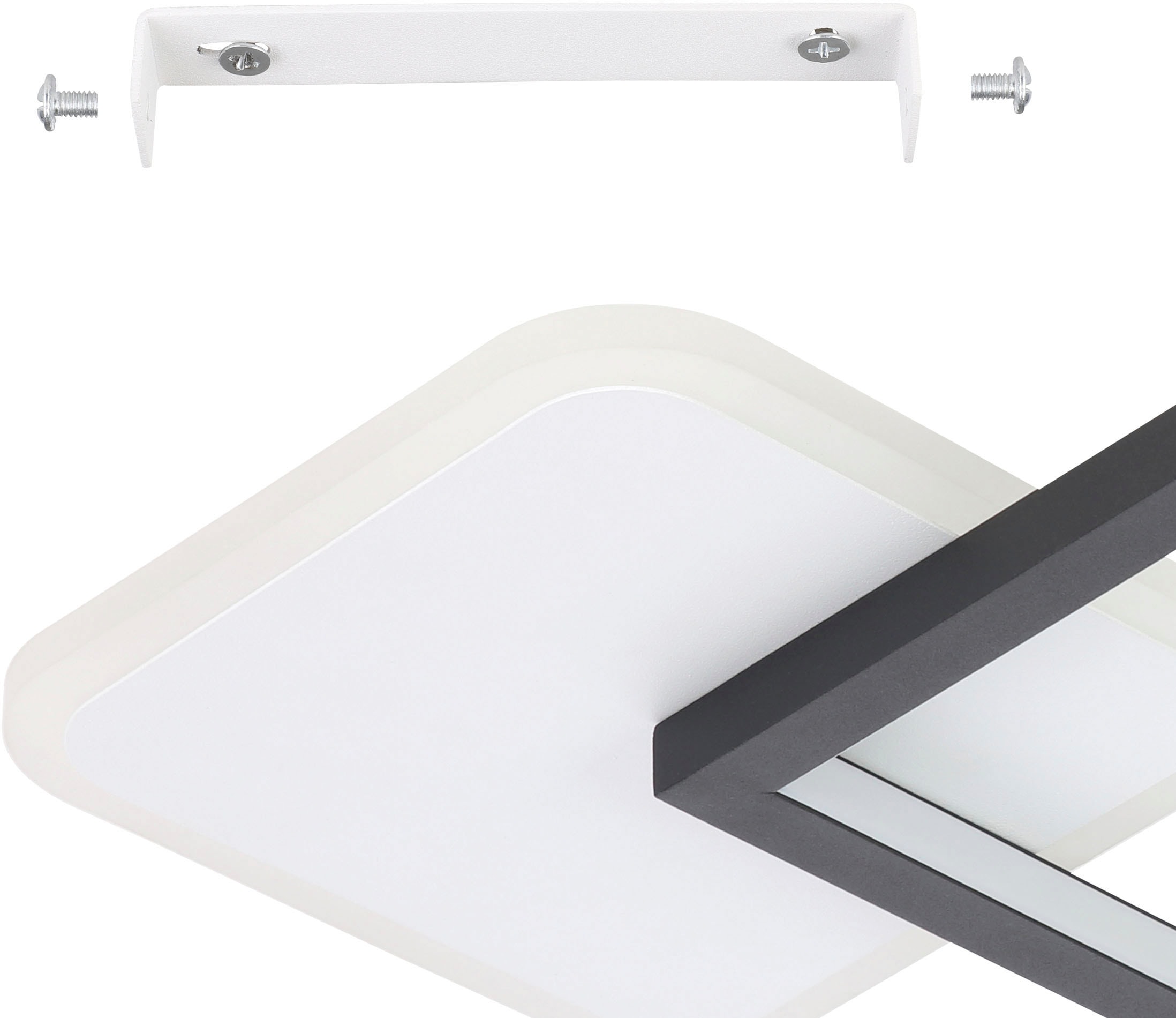 EGLO LED-Deckenleuchte »GAFARES« in schwarz und weiß aus Alu, Stahl / inkl. LED fest integriert - 15 Watt