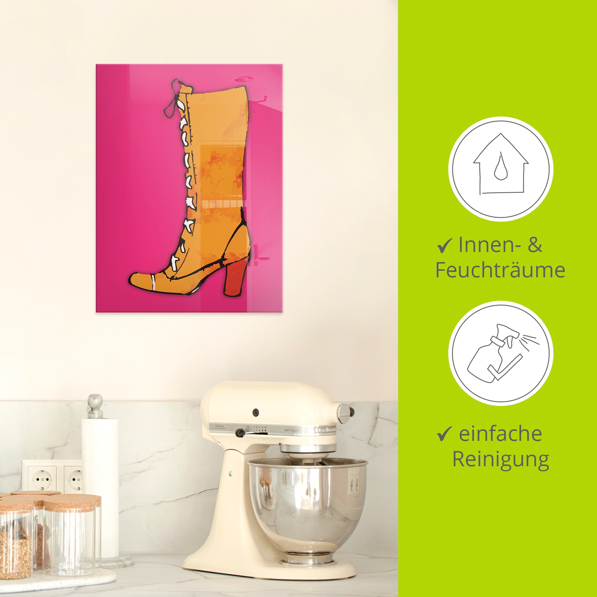 Artland Glasbild »Stiefel« Fashion 1 Stk. tlg. in verschiedenen Größen