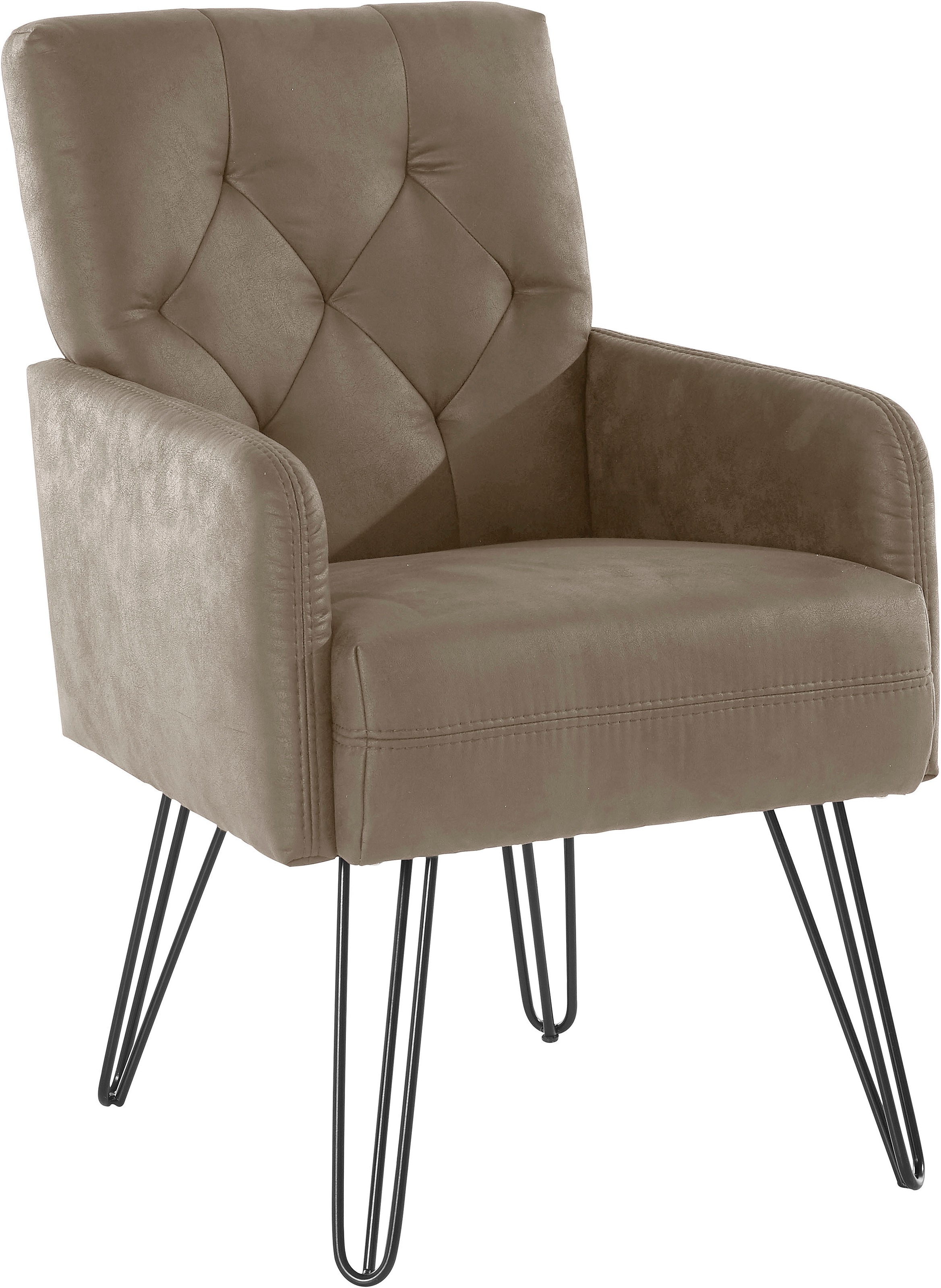 exxpo - sofa fashion Sessel »Doppio, Loungesessel mit Designuntergestell, bequem und elegant«, aufwendige Rückenverarbeitung, Breite 61 cm