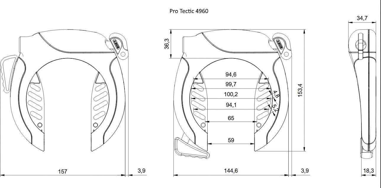 ABUS Rahmenschloss »4960 NR black + 6KS/85 & ST5850«, (Set, inkl. Kette und Transporttasche)