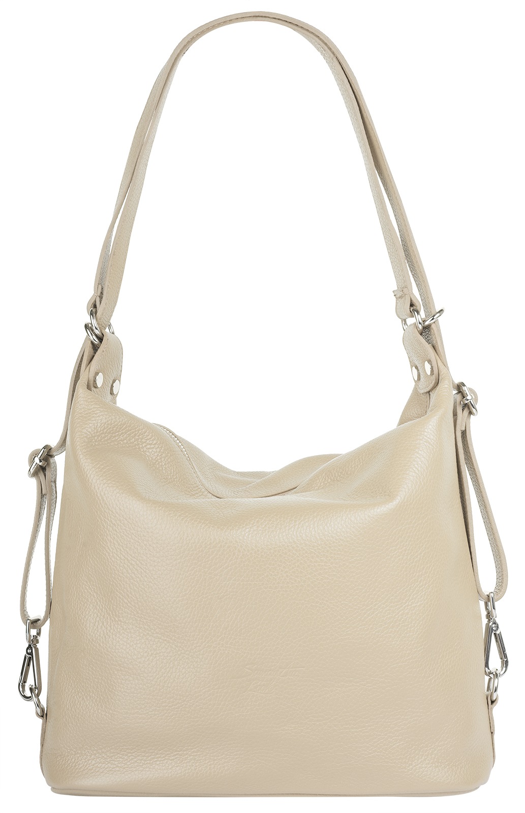 Shopper SAMANTHA LOOK, Damen, Gr. B/H/T: 31cm x 29cm x 11cm onesize, beige, Leder, leicht glänzend, unifarben, Taschen Shopper, echt Leder, Made in Italy