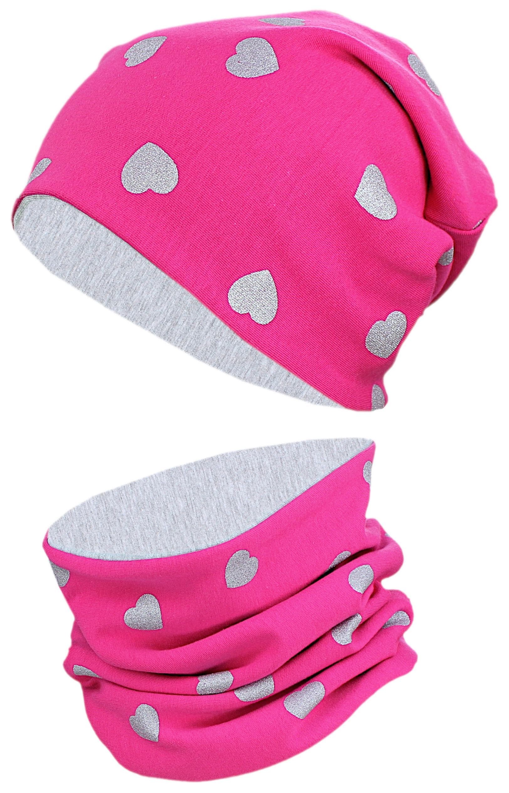 TupTam Beanie "Mütze Unisex Kinder Beanie Mütze Schlauchschal Set"