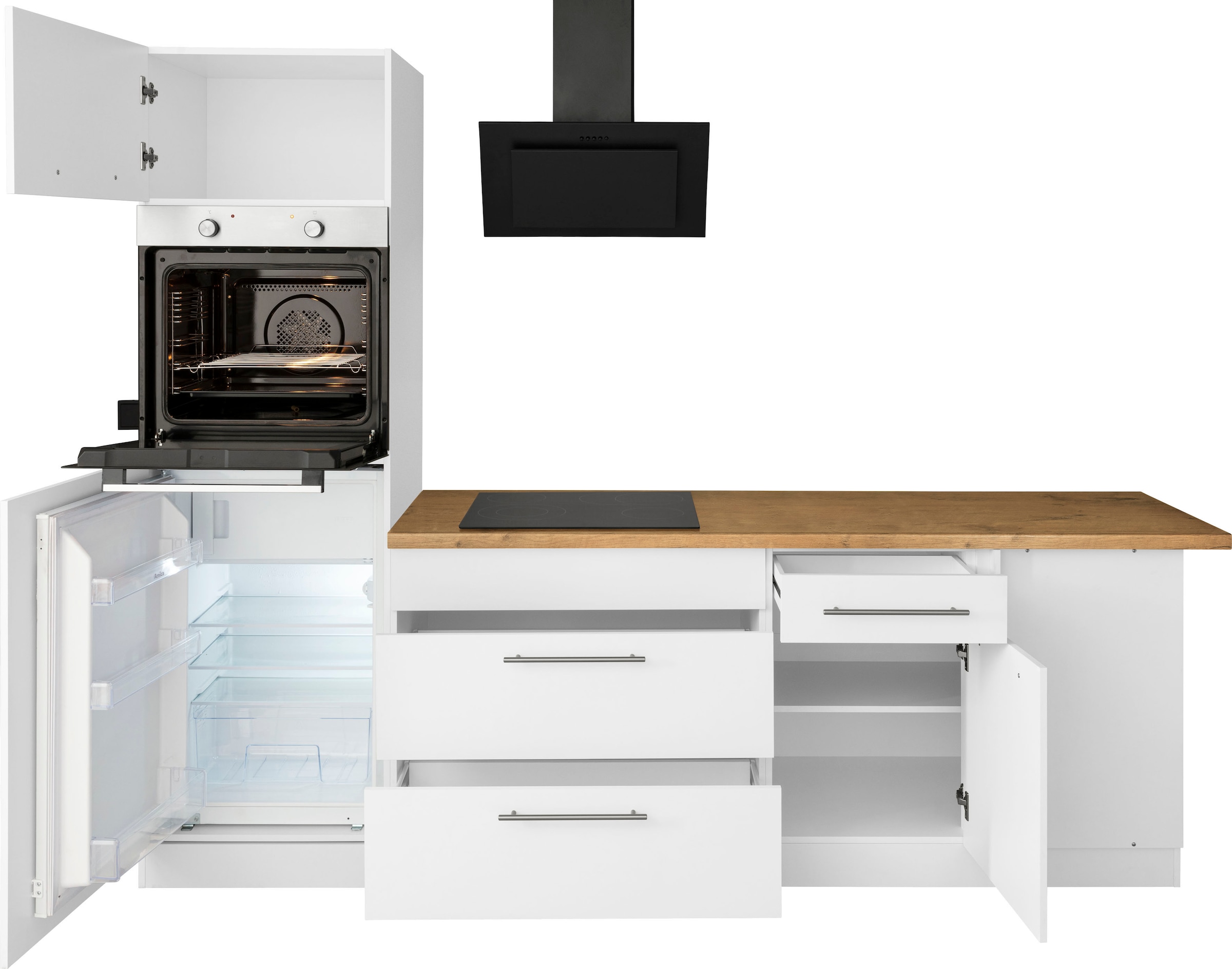 wiho Küchen Winkelküche x 220 cm | Stellbreite BAUR »Unna«, 260 E-Geräten, mit bestellen