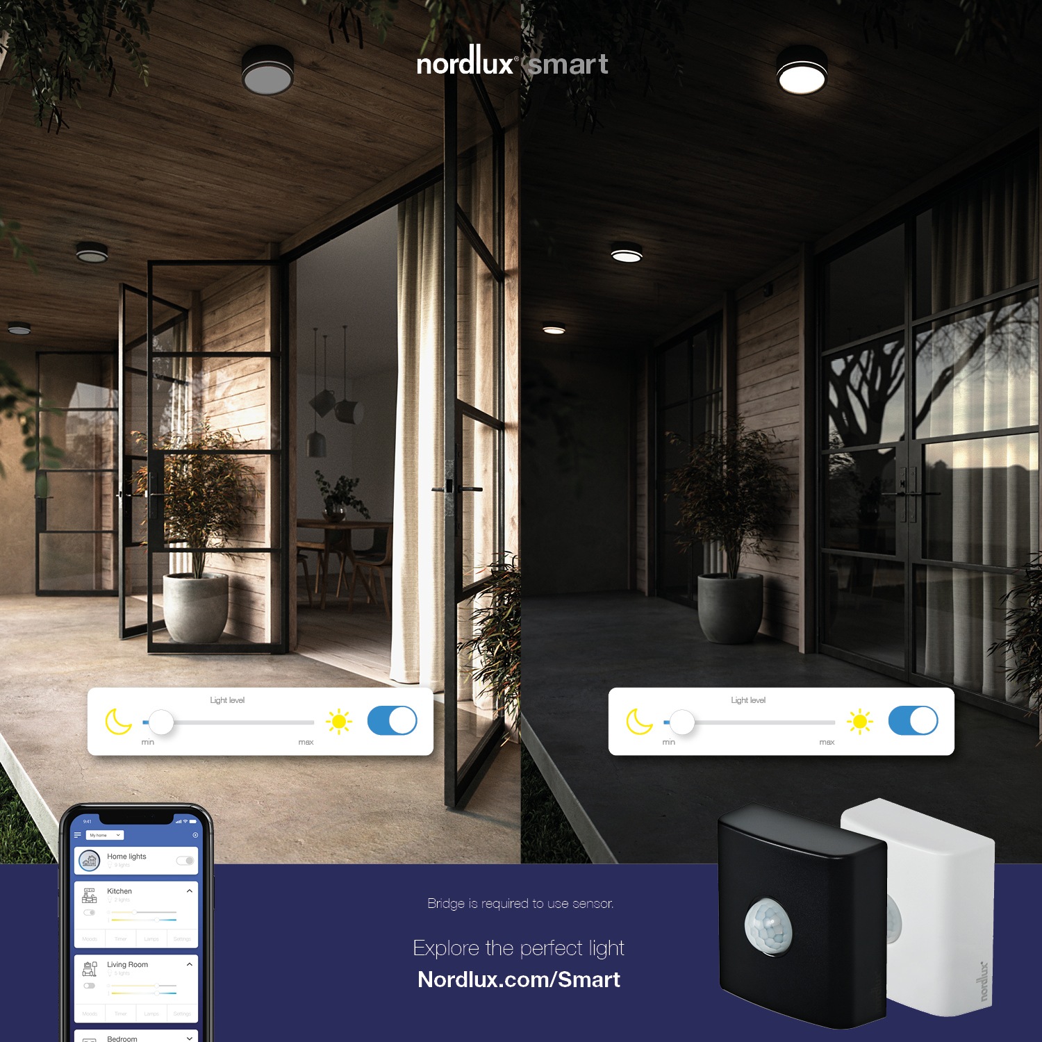 Nordlux Sensor »Smartlight«, Mobiler Smart Home Sensor, Bewegungs-, Dämmerungsmeldung