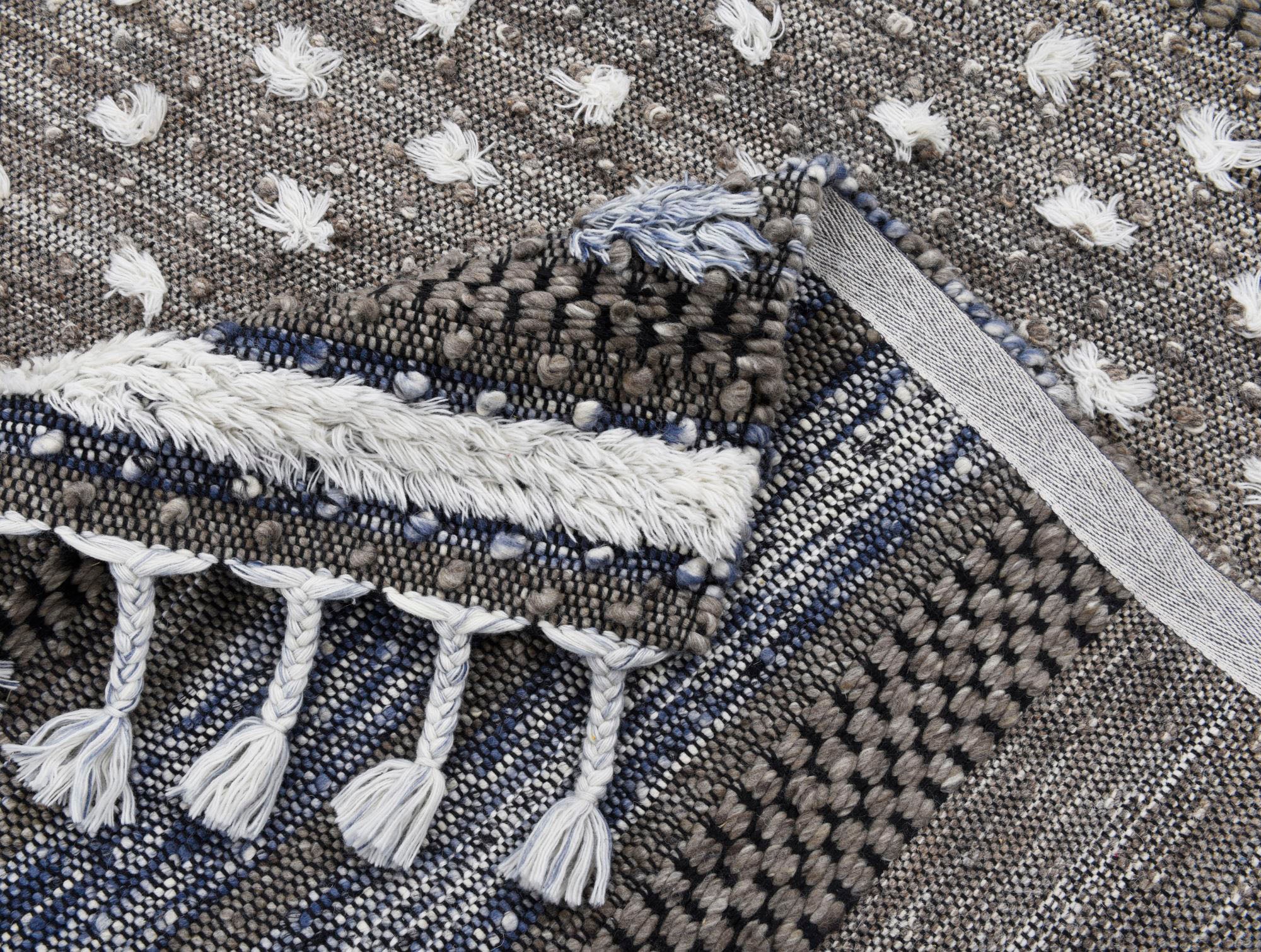 TOM TAILOR HOME Wollteppich »Vintage Funky Nature«, rechteckig, 5 mm Höhe, reine Wolle, handgewebt, mit Fransen